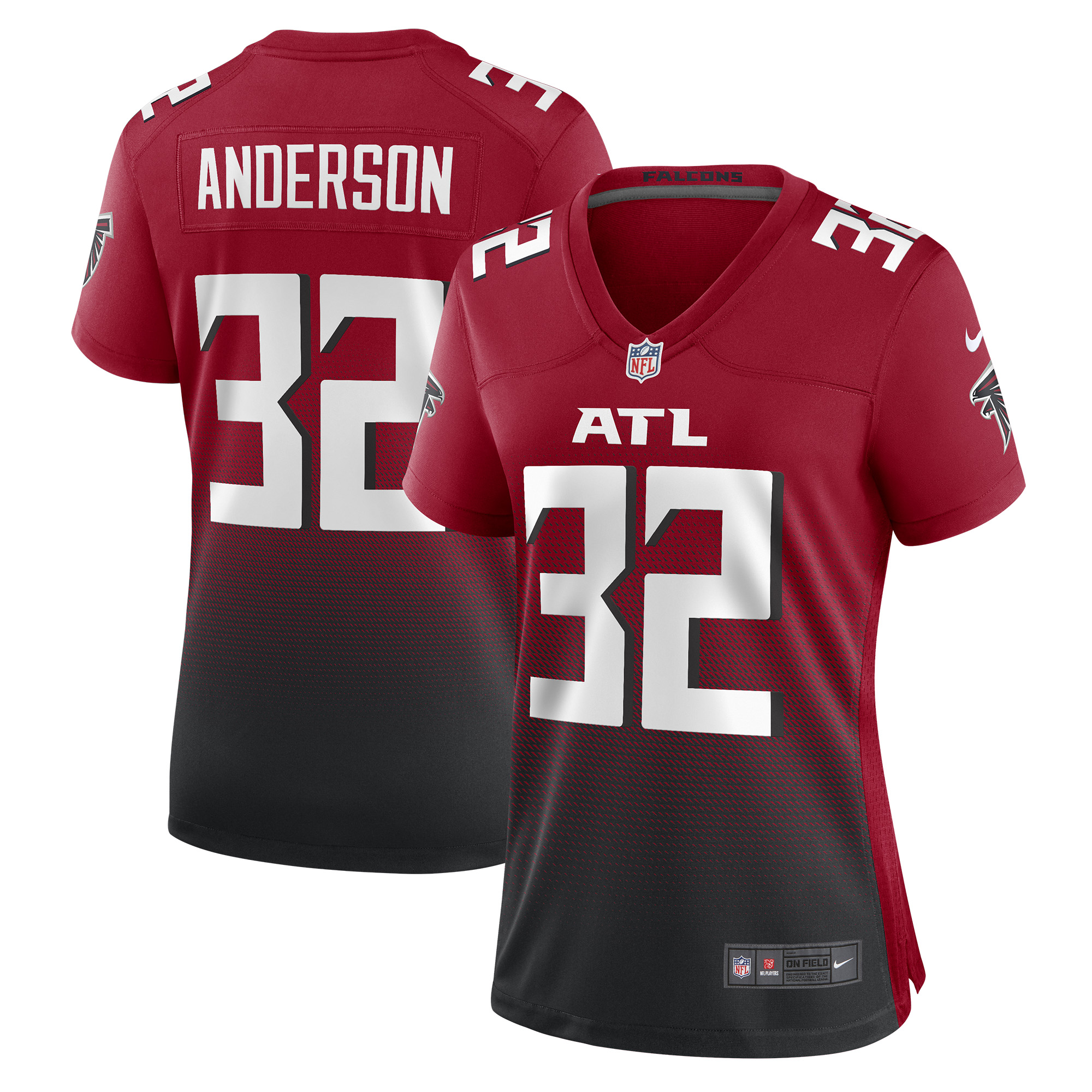 Women's Atlanta Falcons Jamal Anderson Red Retired Game Jersey JS9543 Saliibo