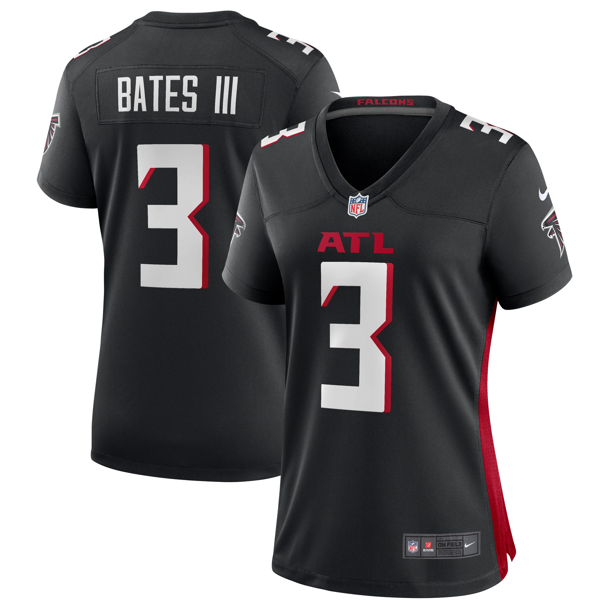 Women's Atlanta Falcons Jessie Bates III Black Game Player Jersey JS1505 Saliibo