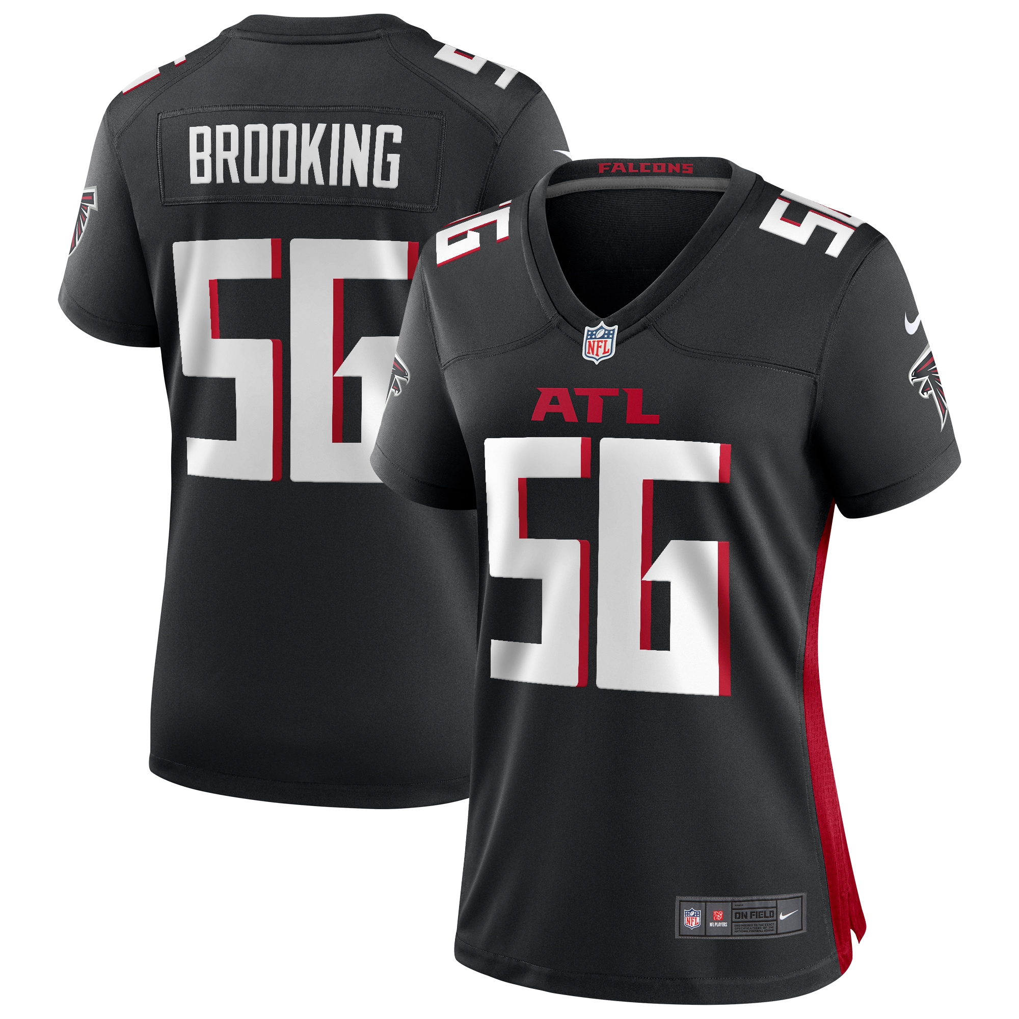 Women's Atlanta Falcons Keith Brooking Black Game Retired Player Jersey JS2939 Saliibo