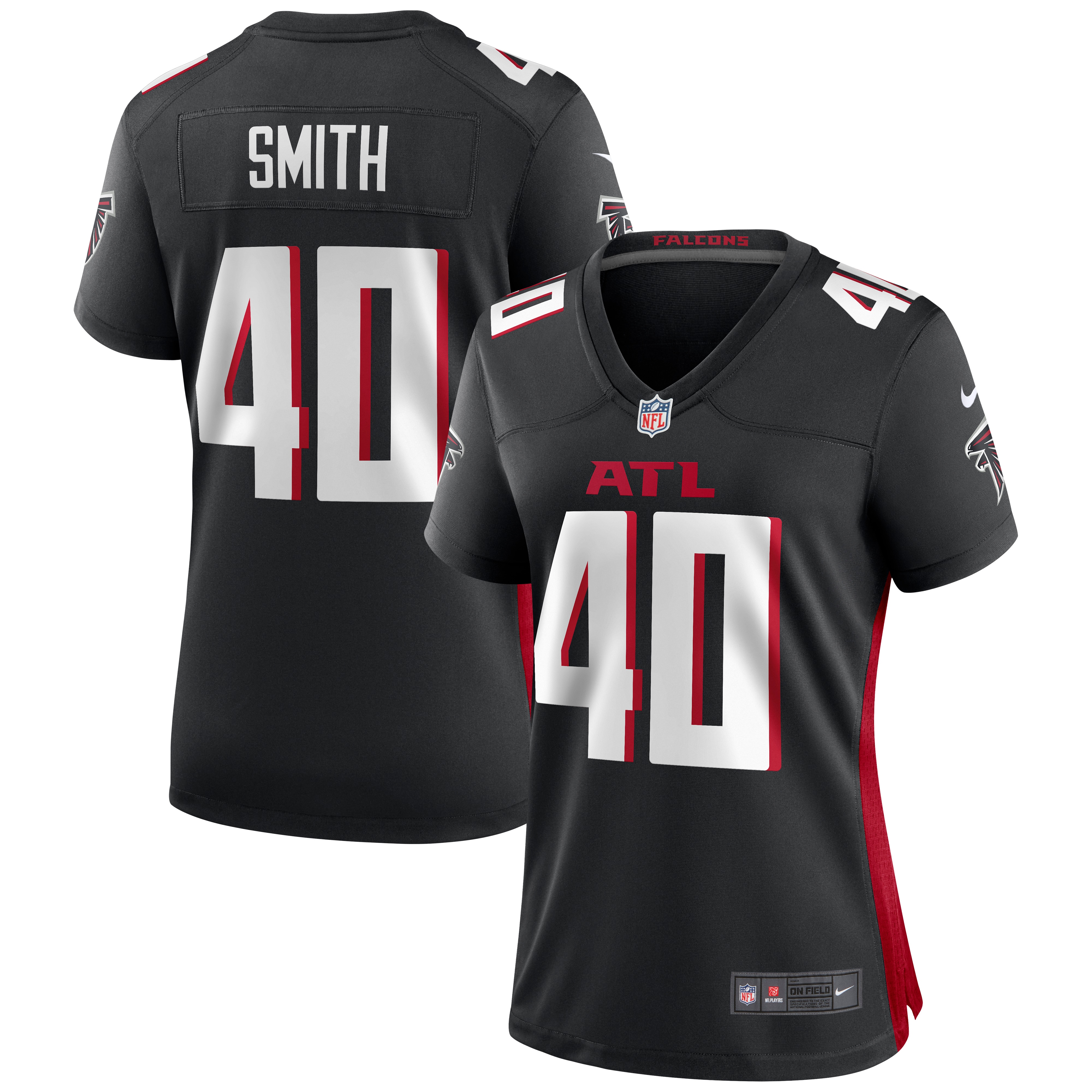 Women's Atlanta Falcons Keith Smith Black Game Jersey JS7773 Saliibo