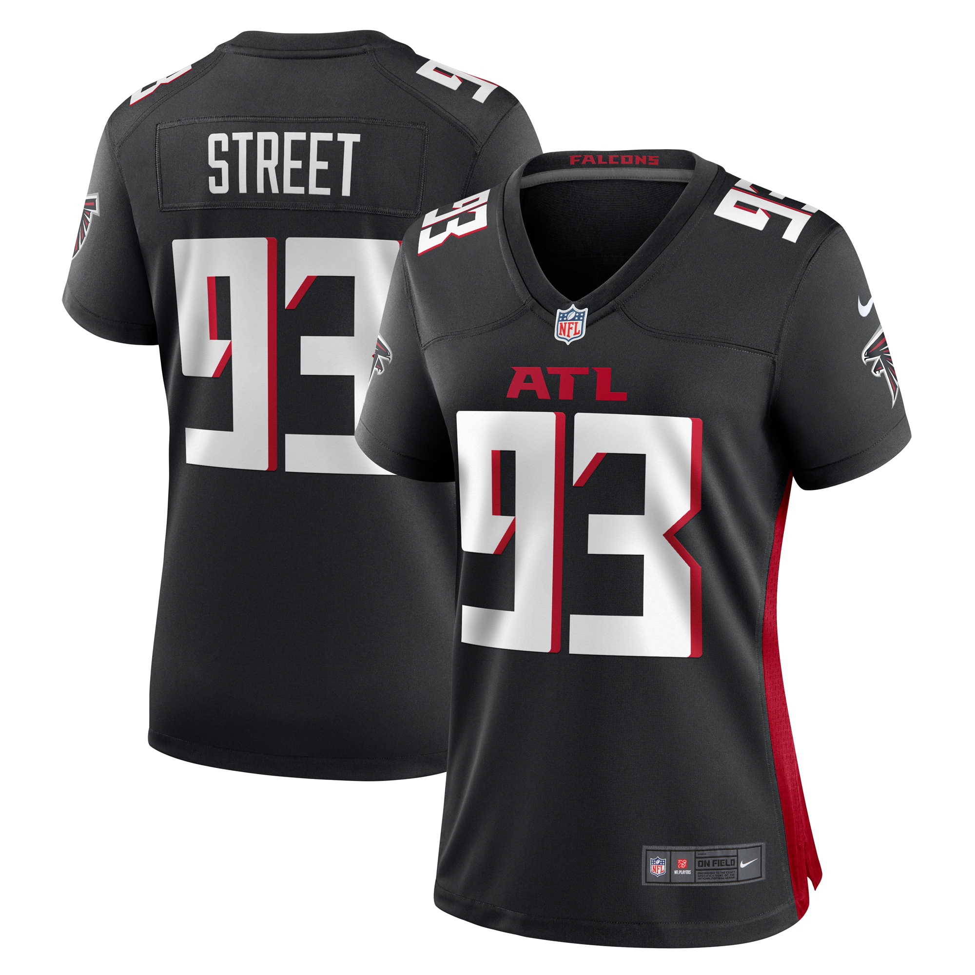 Women's Atlanta Falcons Kentavius Street Black Game Jersey JS9801 Saliibo