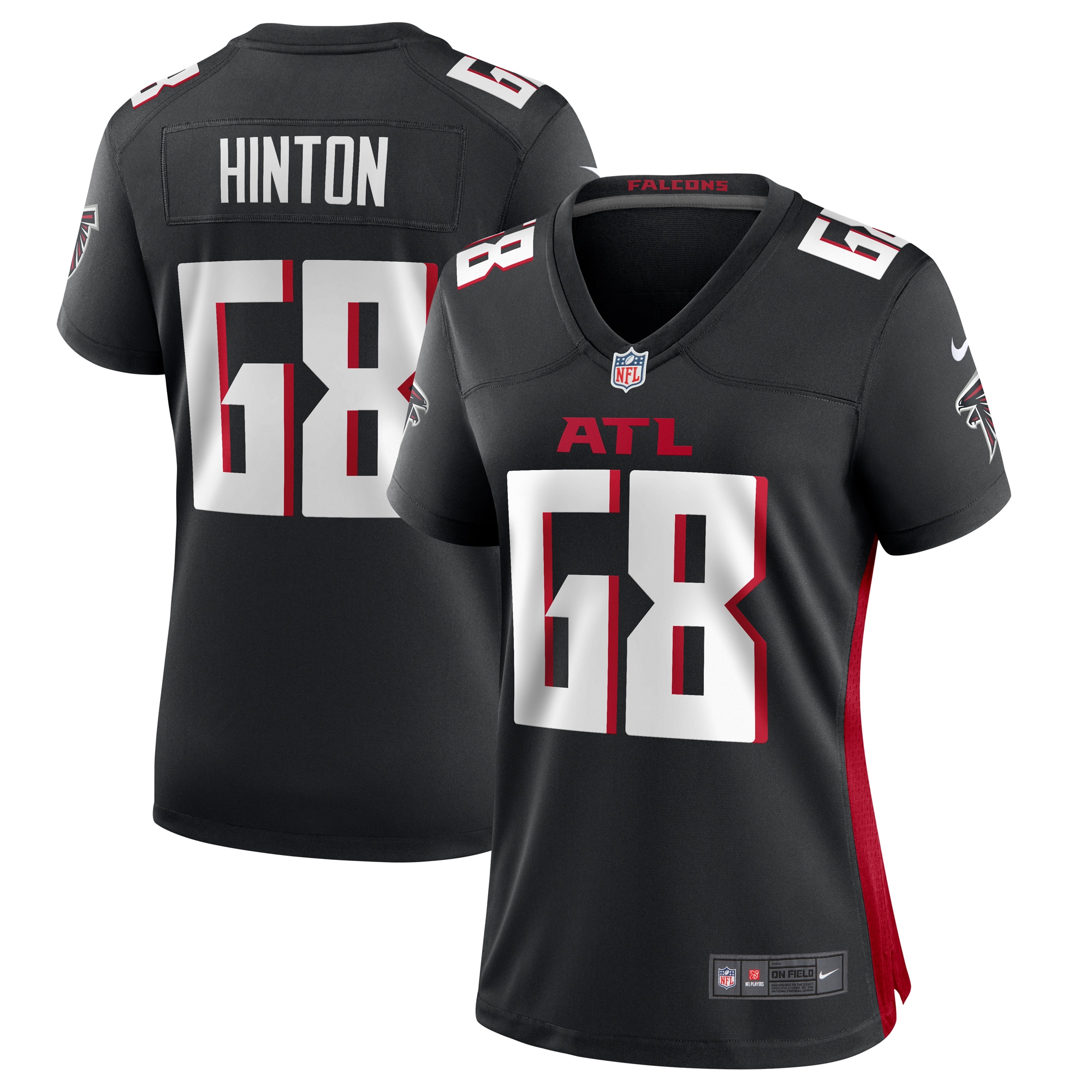 Women's Atlanta Falcons Kyle Hinton Black Team Game Jersey JS2653 Saliibo