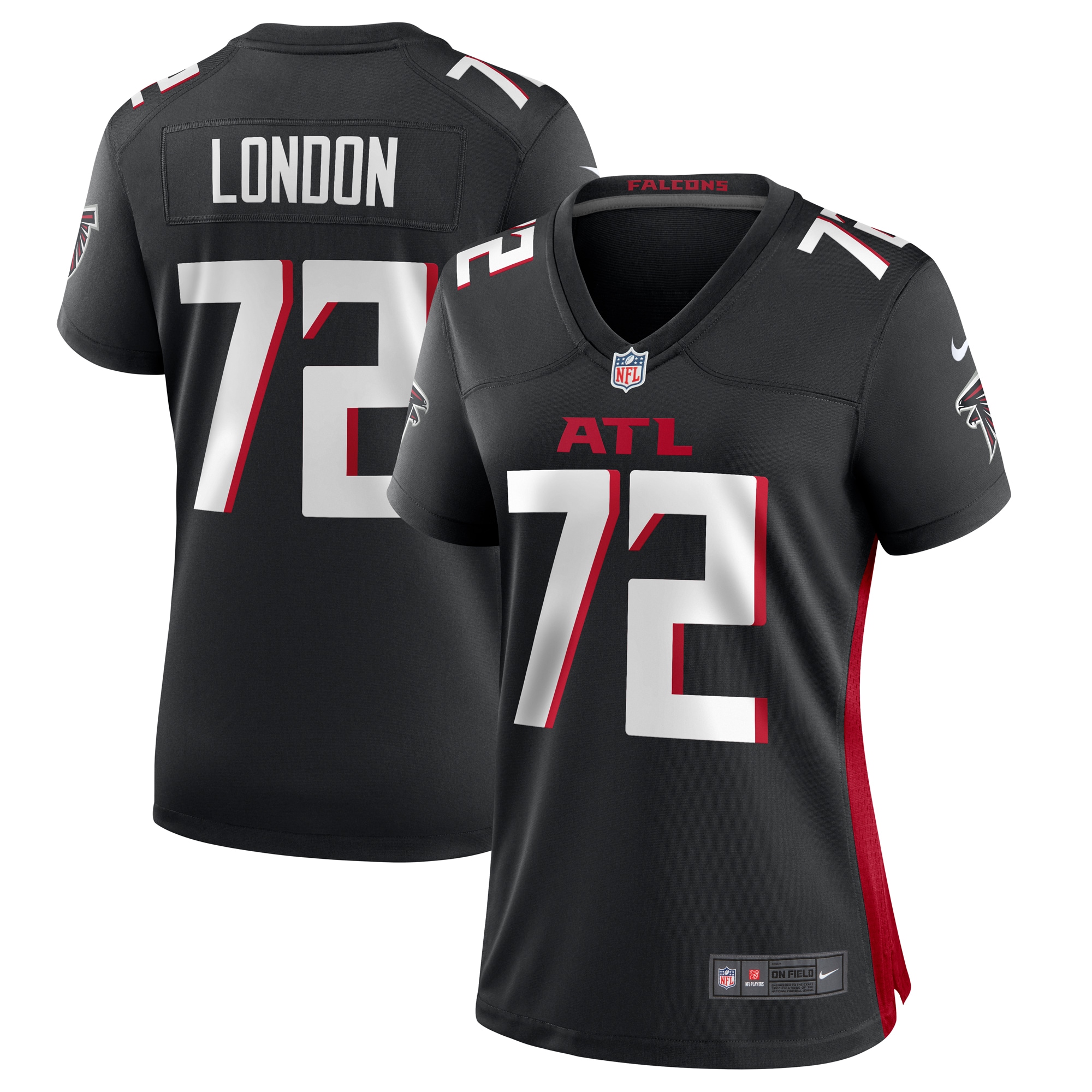 Women's Atlanta Falcons LaCale London Black Game Jersey JS3740 Saliibo