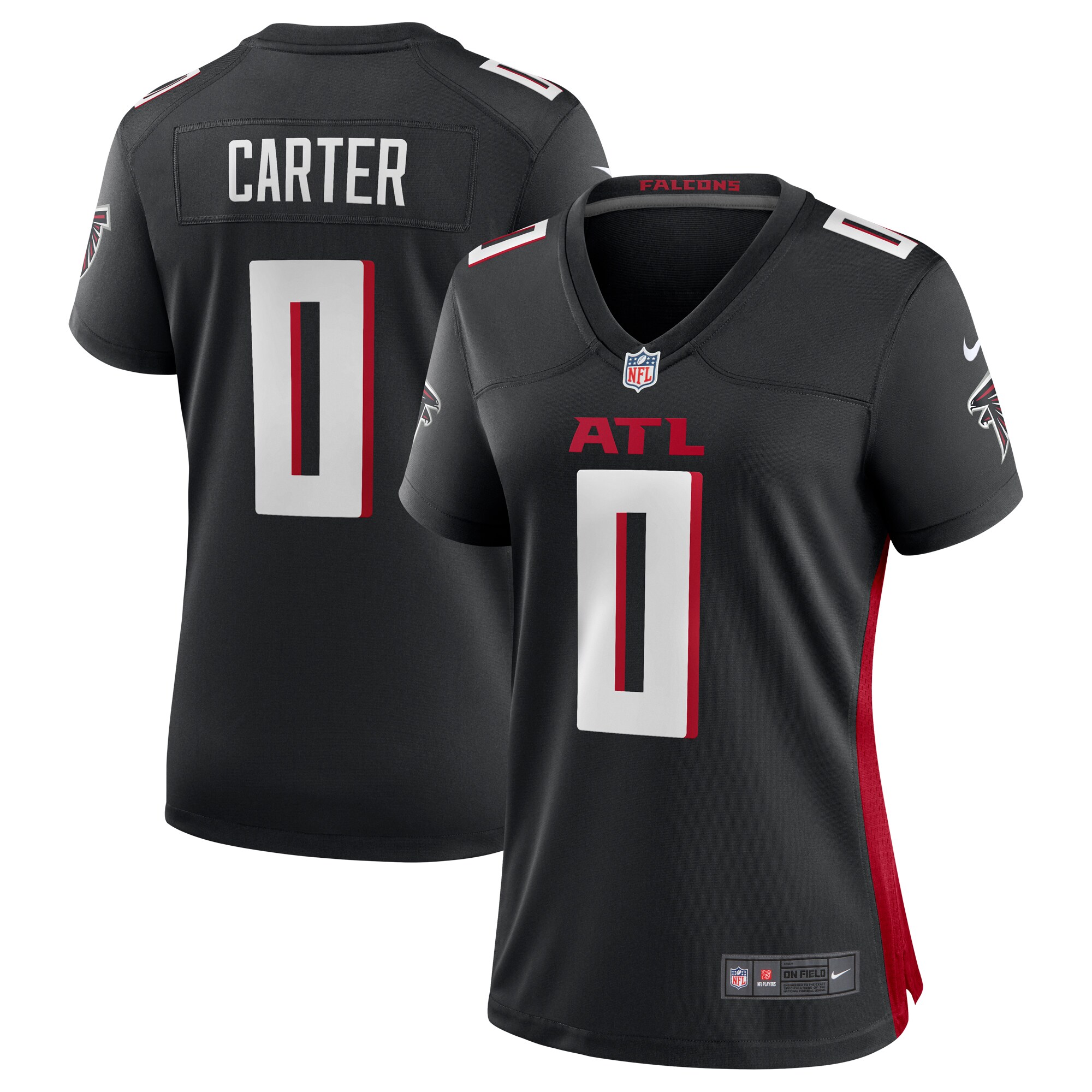 Women's Atlanta Falcons Lorenzo Carter Black Game Player Jersey JS3487 Saliibo