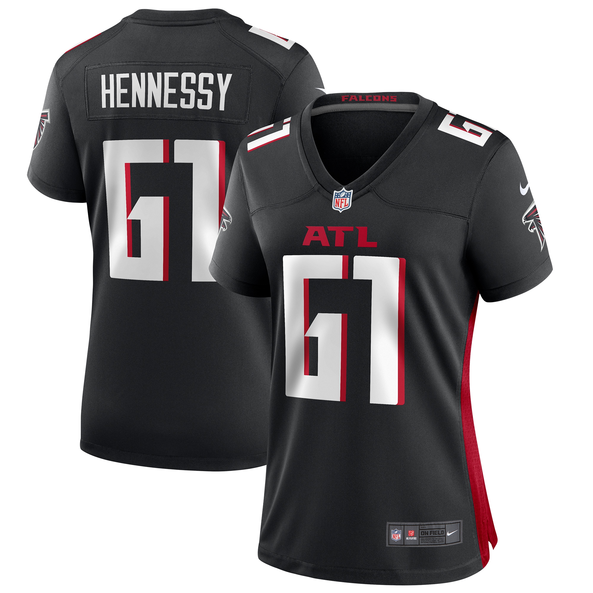 Women's Atlanta Falcons Matt Hennessy Black Game Jersey JS9127 Saliibo