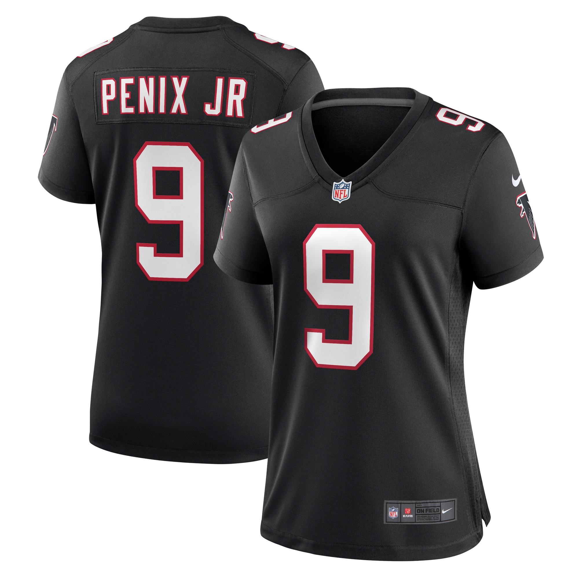 Women's Atlanta Falcons Michael Penix Jr. Black Throwback Game Jersey JS2265 Saliibo