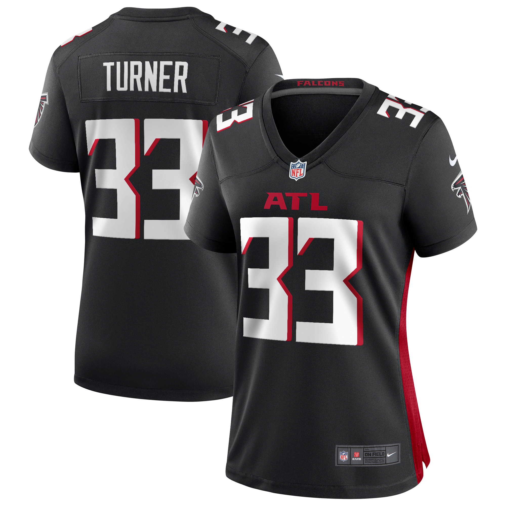 Women's Atlanta Falcons Michael Turner Black Game Retired Player Jersey JS9290 Saliibo