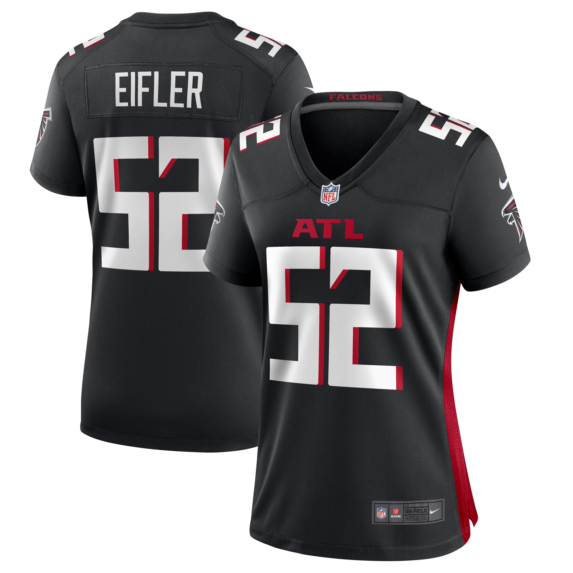 Women's Atlanta Falcons Milo Eifler Black Game Jersey JS9631 Saliibo