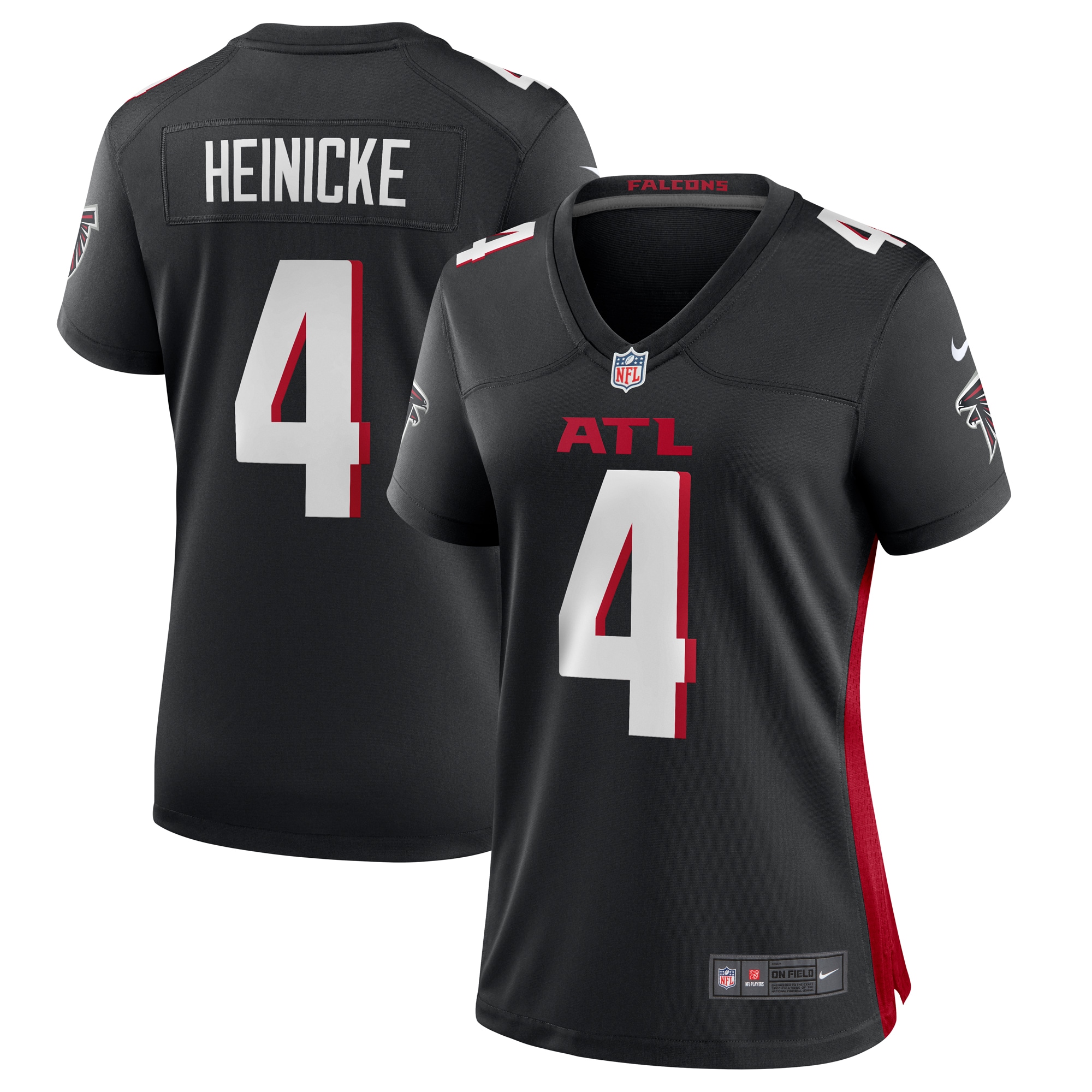 Women's Atlanta Falcons Taylor Heinicke Black Game Player Jersey JS6221 Saliibo
