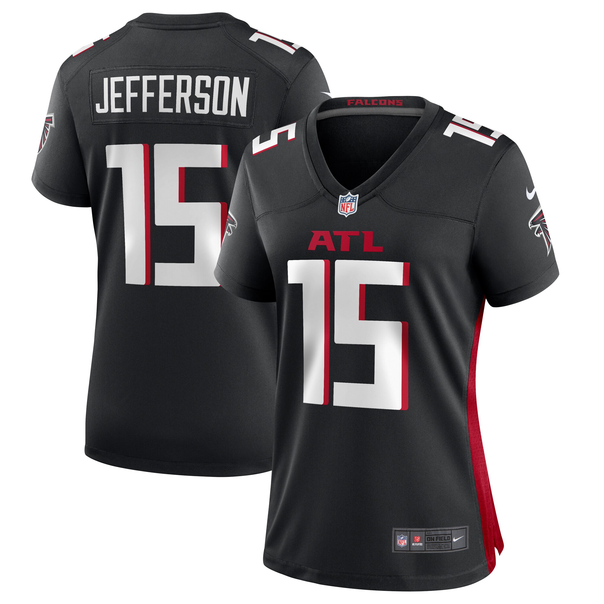 Women's Atlanta Falcons Van Jefferson Black Game Jersey JS1632 Saliibo