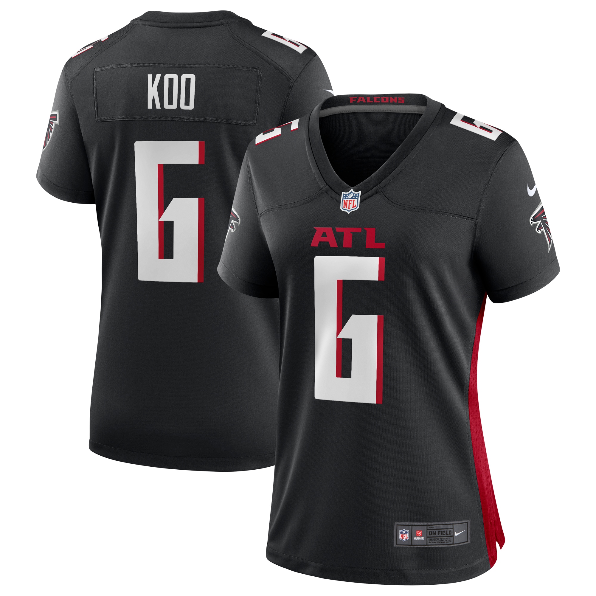 Women's Atlanta Falcons Younghoe Koo Black Team Game Jersey JS1597 Saliibo