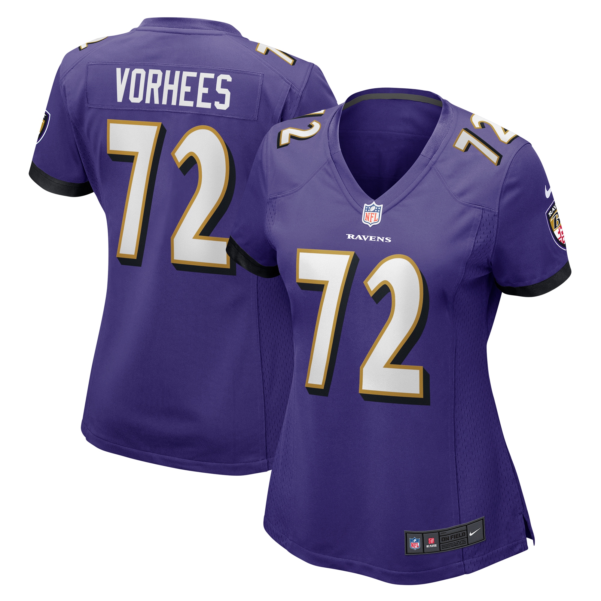 Women's Baltimore Ravens Andrew Vorhees Purple Game Jersey JS6239 Saliibo