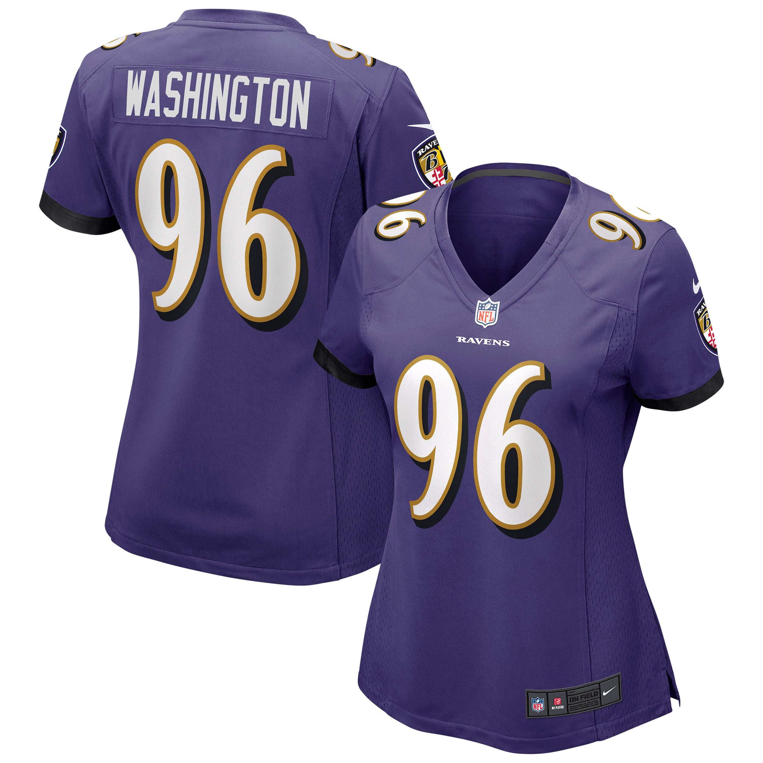 Women's Baltimore Ravens Broderick Washington Purple Game Jersey JS2449 Saliibo