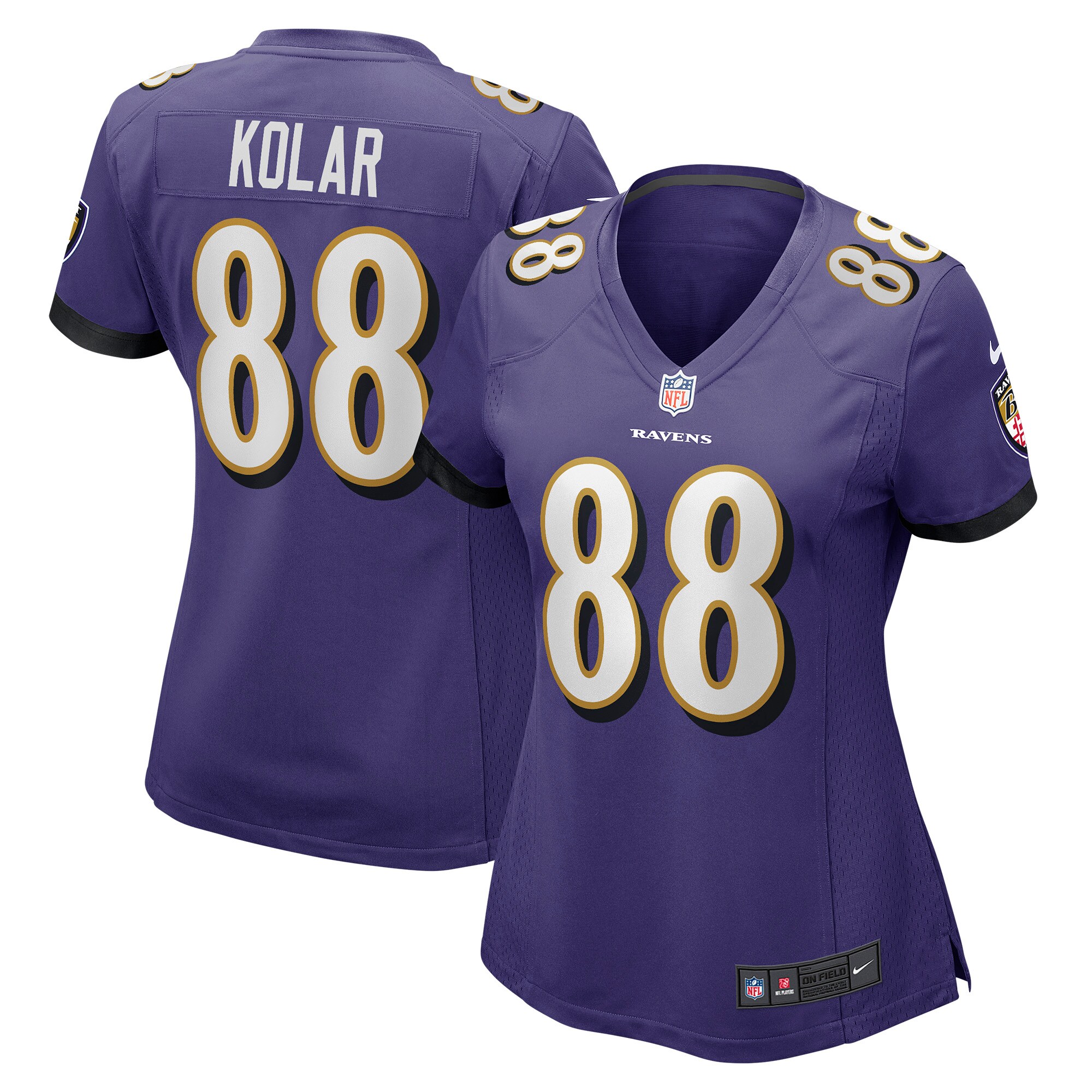 Women's Baltimore Ravens Charlie Kolar Purple Player Game Jersey JS7703 Saliibo