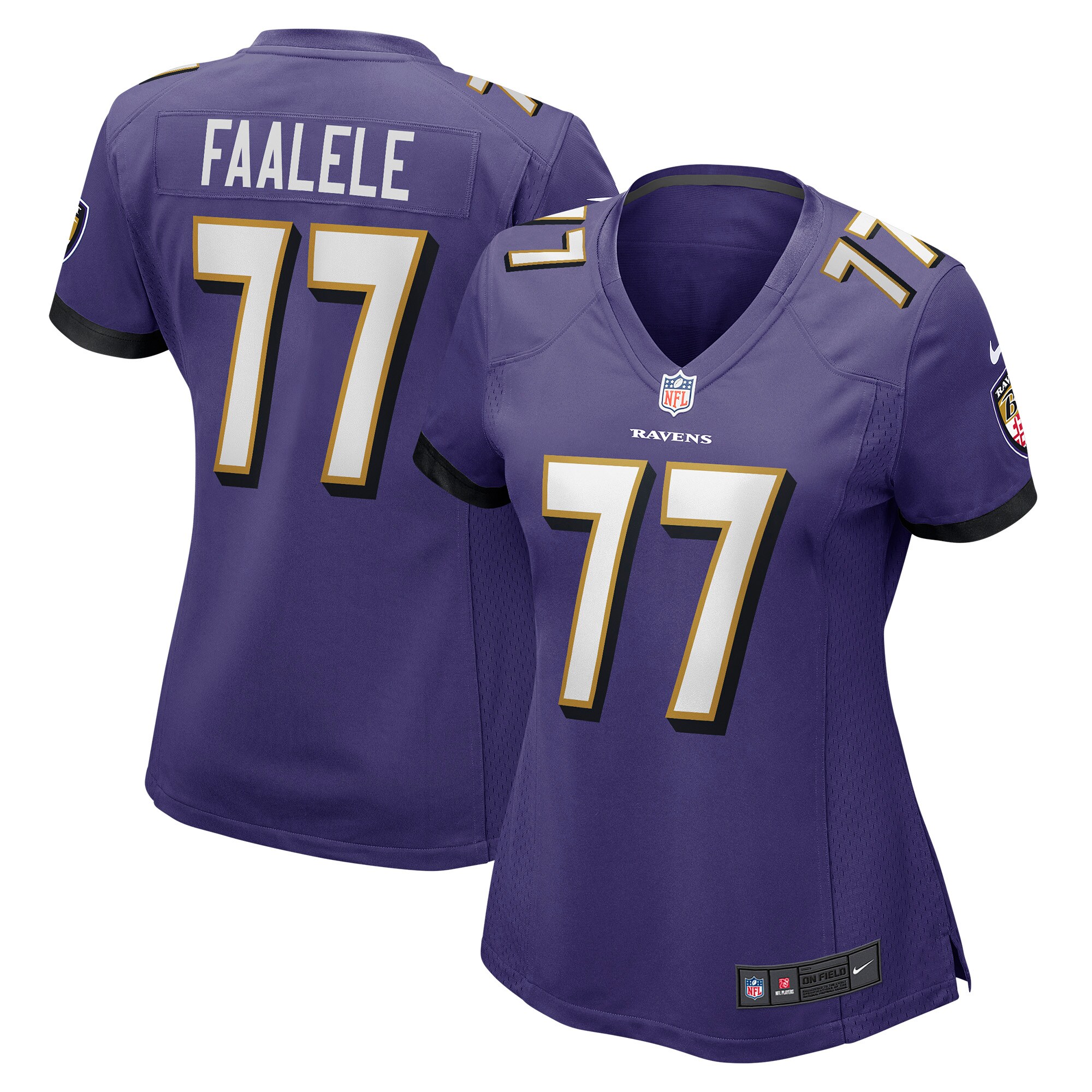 Women's Baltimore Ravens Daniel Faalele Purple Player Game Jersey JS5542 Saliibo