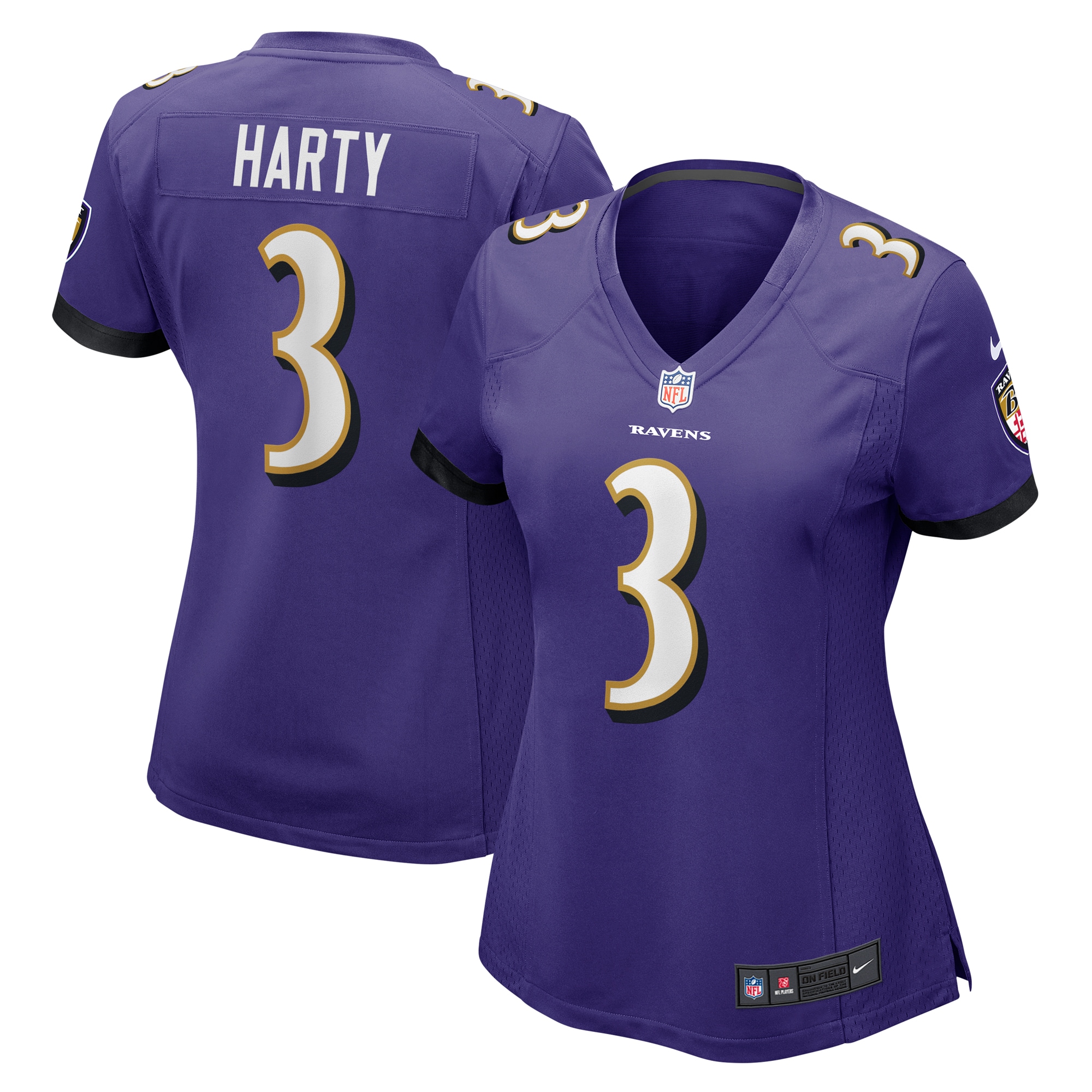 Women's Baltimore Ravens Deonte Harty Purple Game Jersey JS9961 Saliibo