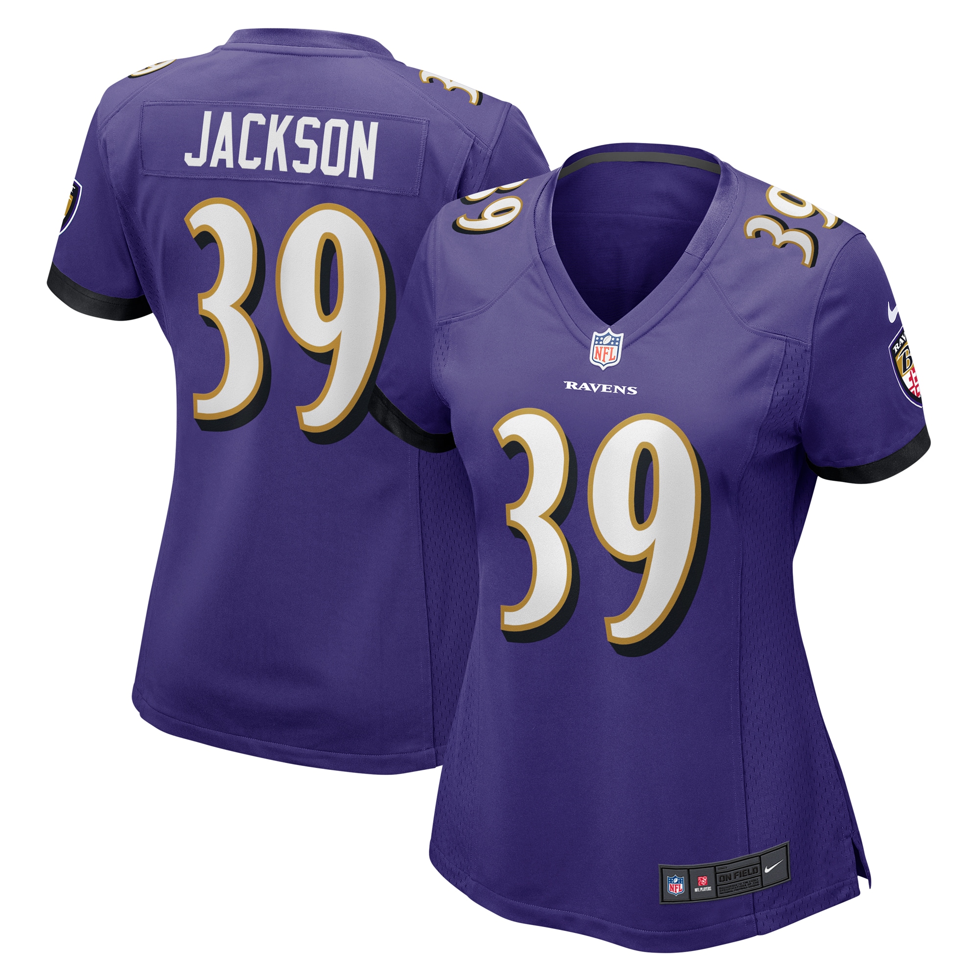Women's Baltimore Ravens Eddie Jackson Purple Game Jersey JS2755 Saliibo