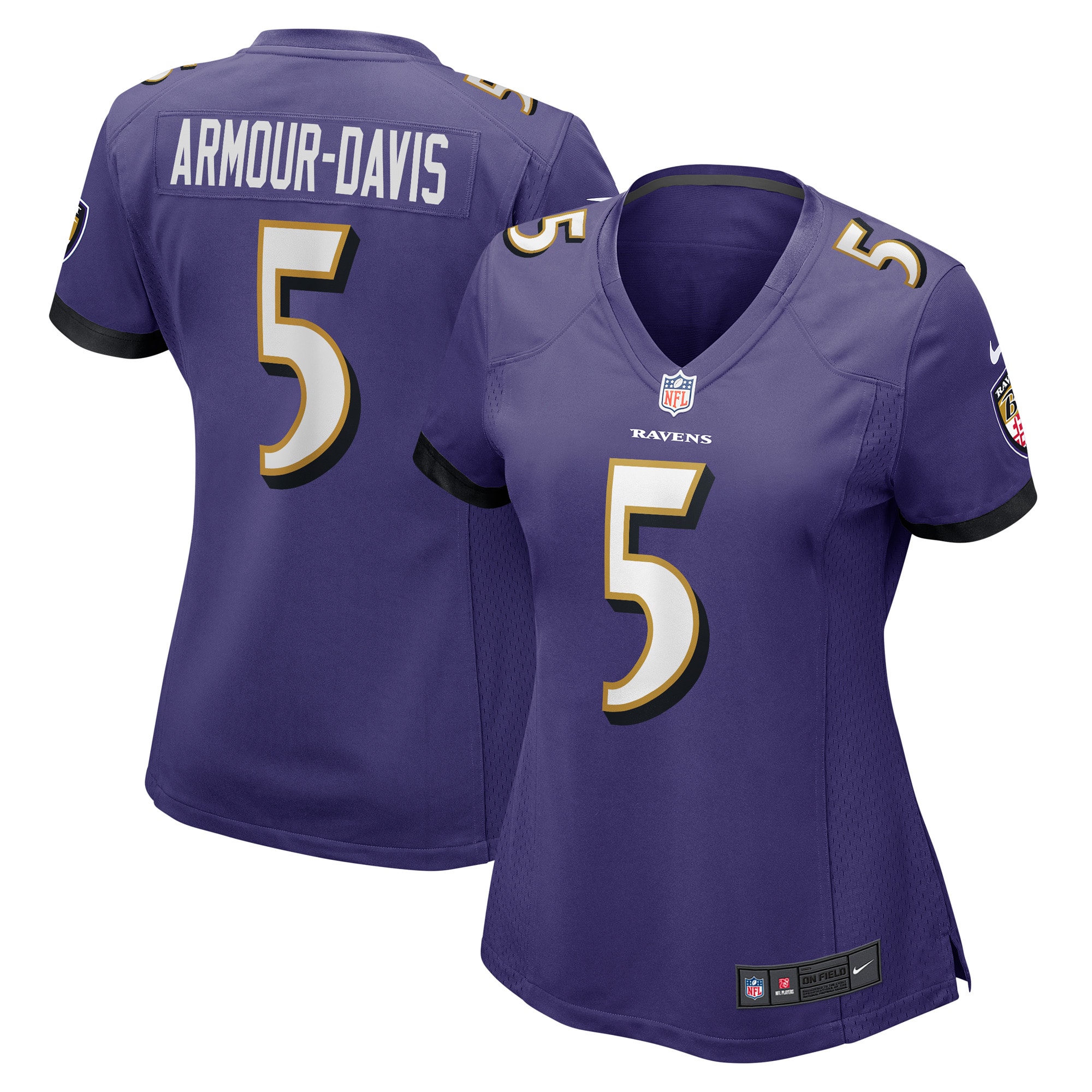 Women's Baltimore Ravens Jalyn Armour-Davis Purple Game Player Jersey JS8934 Saliibo
