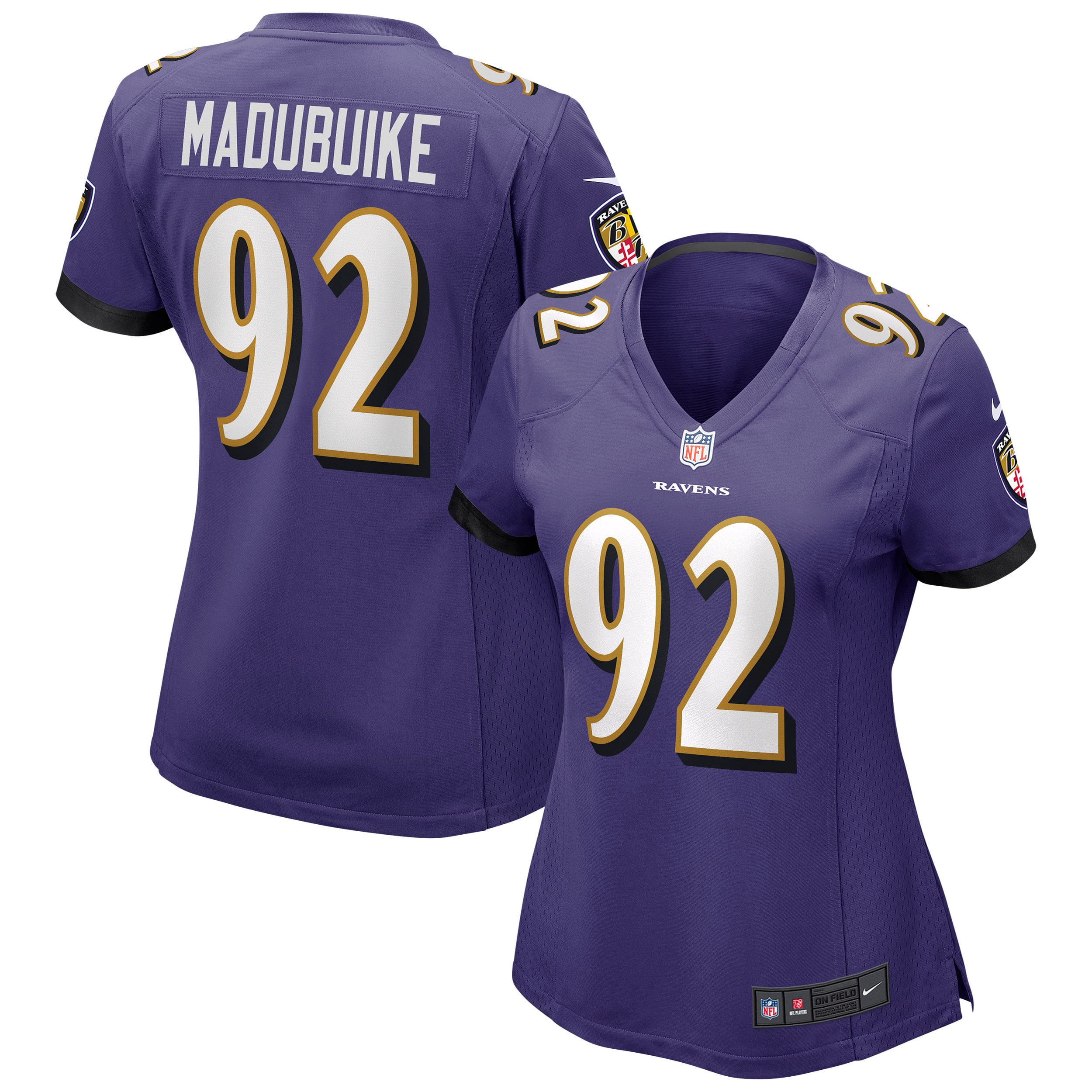 Women's Baltimore Ravens Justin Madubuike Purple Game Jersey JS9758 Saliibo