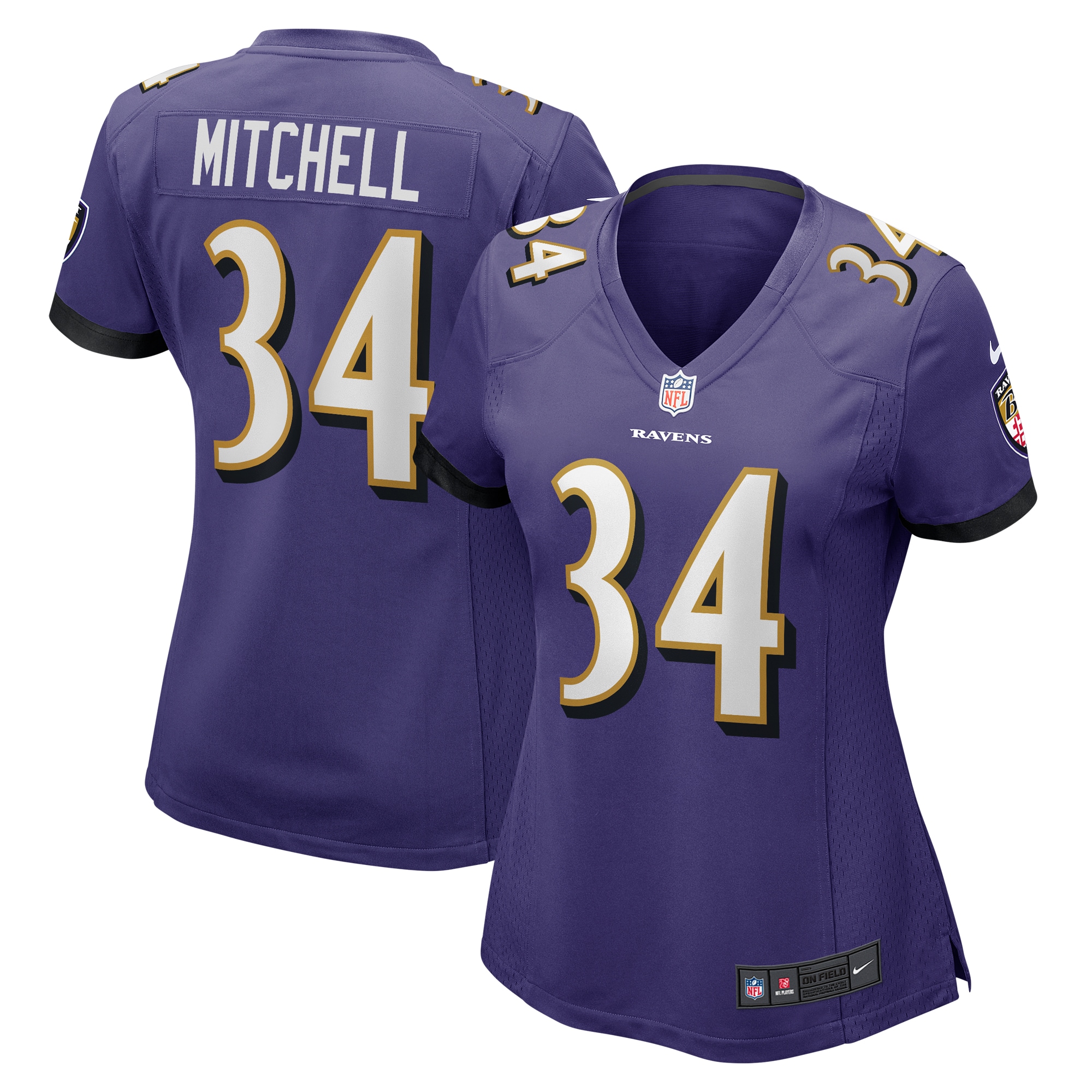 Women's Baltimore Ravens Keaton Mitchell Purple Game Jersey JS3377 Saliibo