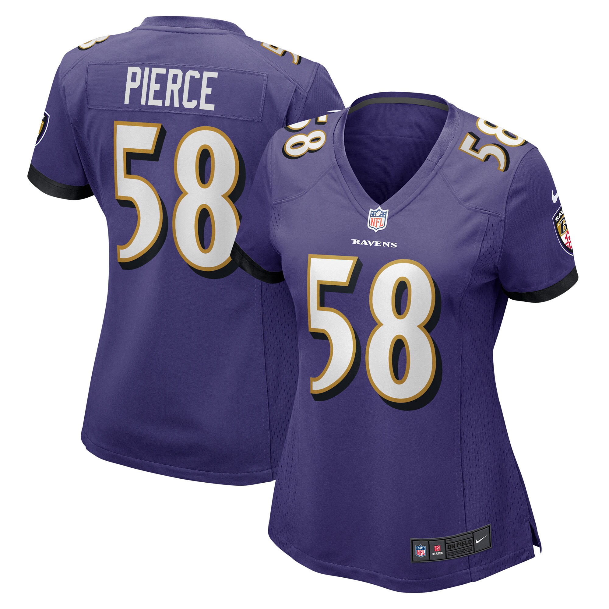 Women's Baltimore Ravens Michael Pierce Purple Game Jersey JS9928 Saliibo