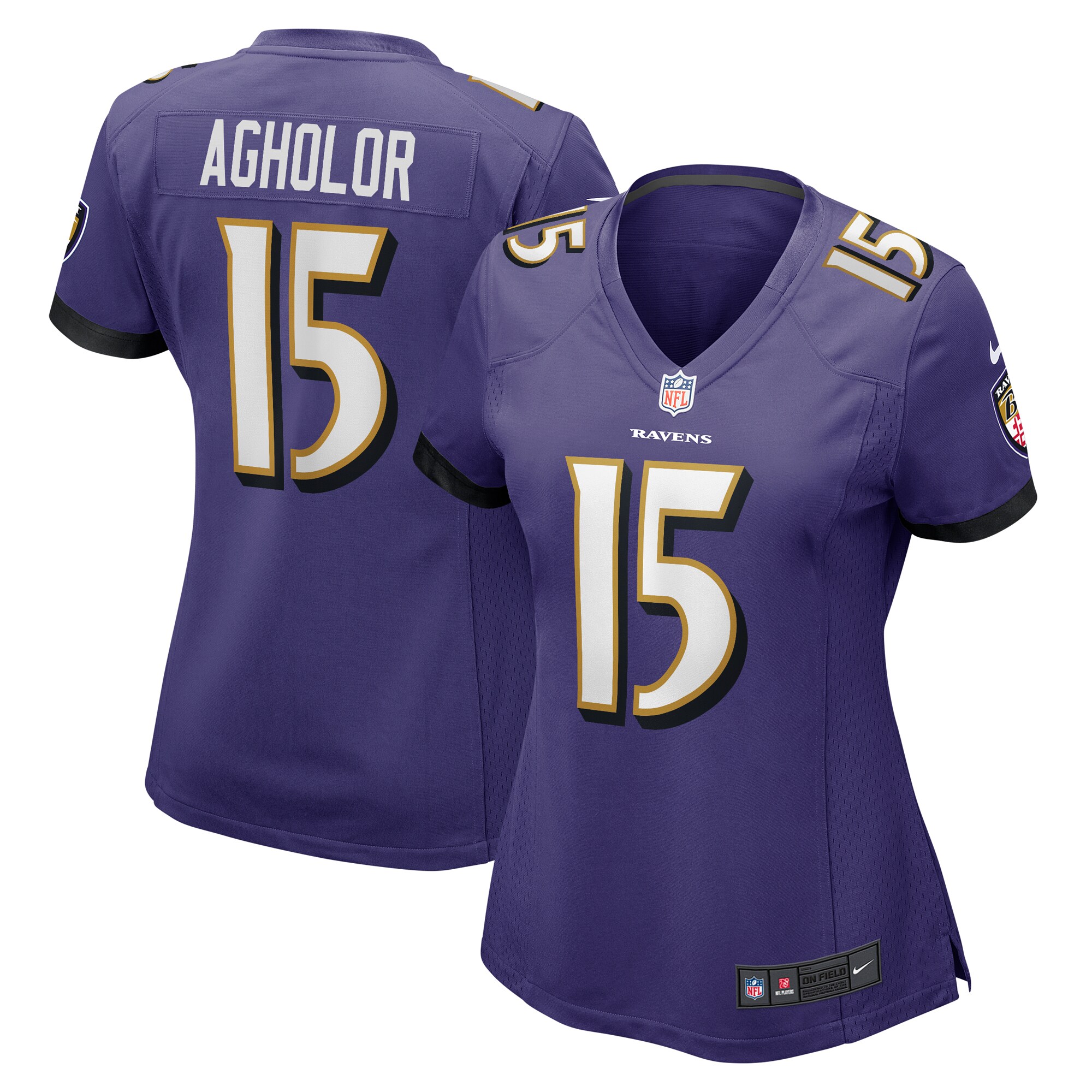 Women's Baltimore Ravens Nelson Agholor Purple Game Jersey JS6569 Saliibo