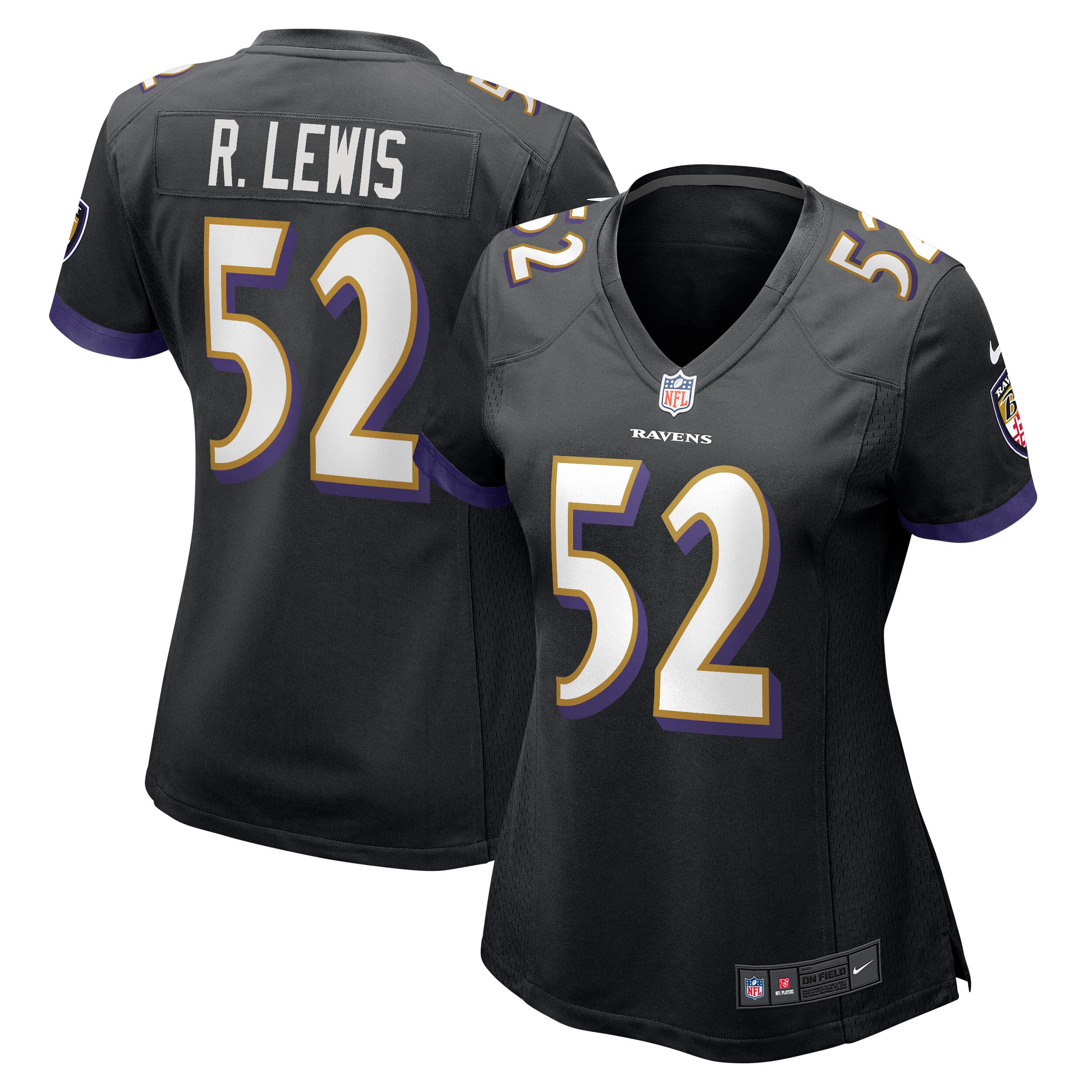 Women's Baltimore Ravens Ray Lewis Black Retired Player Jersey JS1450 Saliibo
