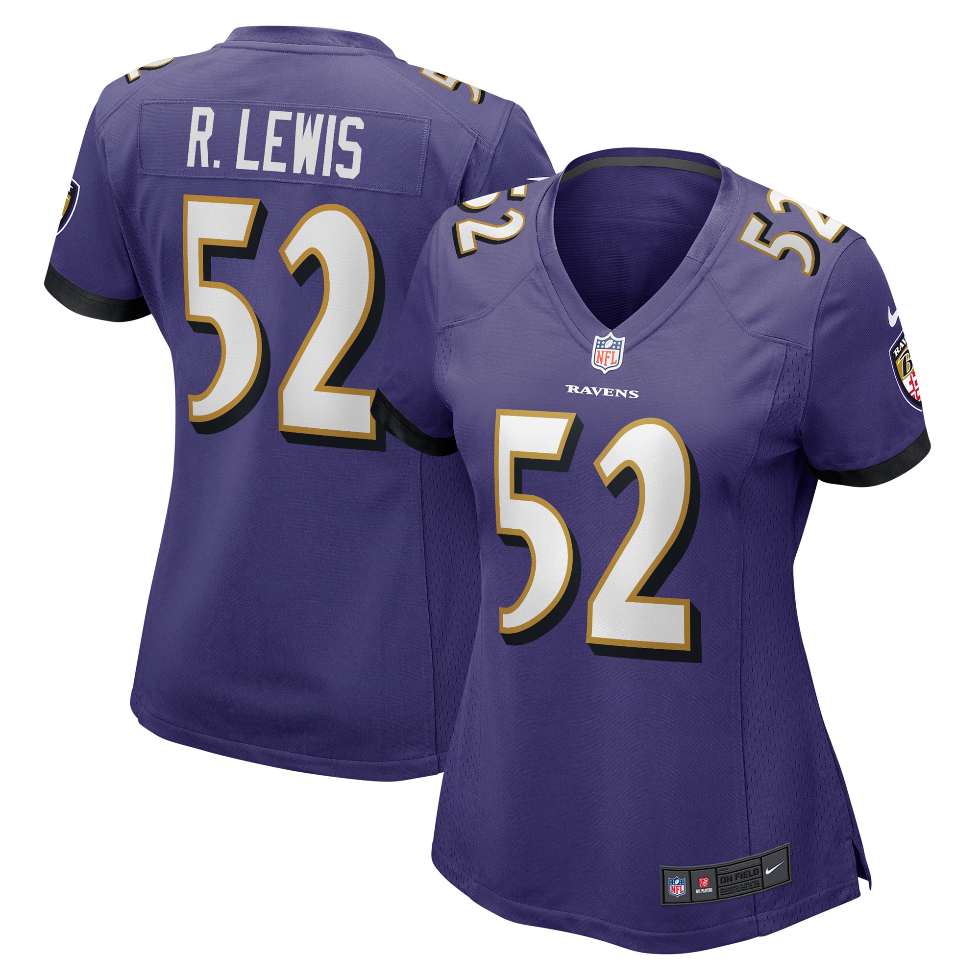 Women's Baltimore Ravens Ray Lewis Purple Retired Player Jersey JS3972 Saliibo
