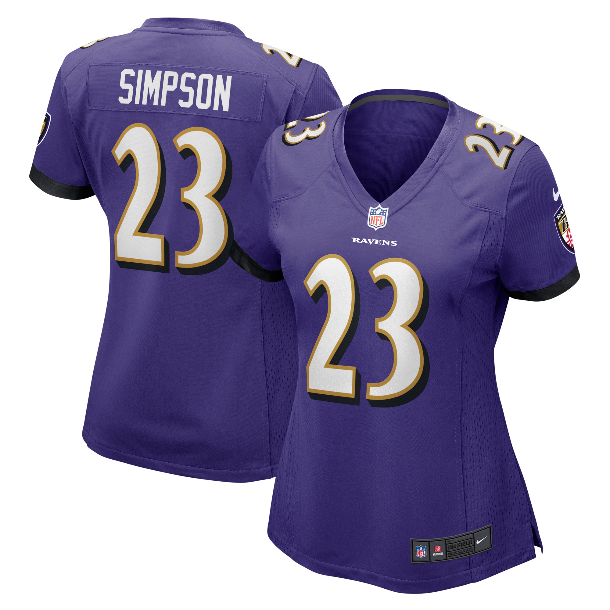 Women's Baltimore Ravens Trenton Simpson Purple Game Jersey JS3359 Saliibo