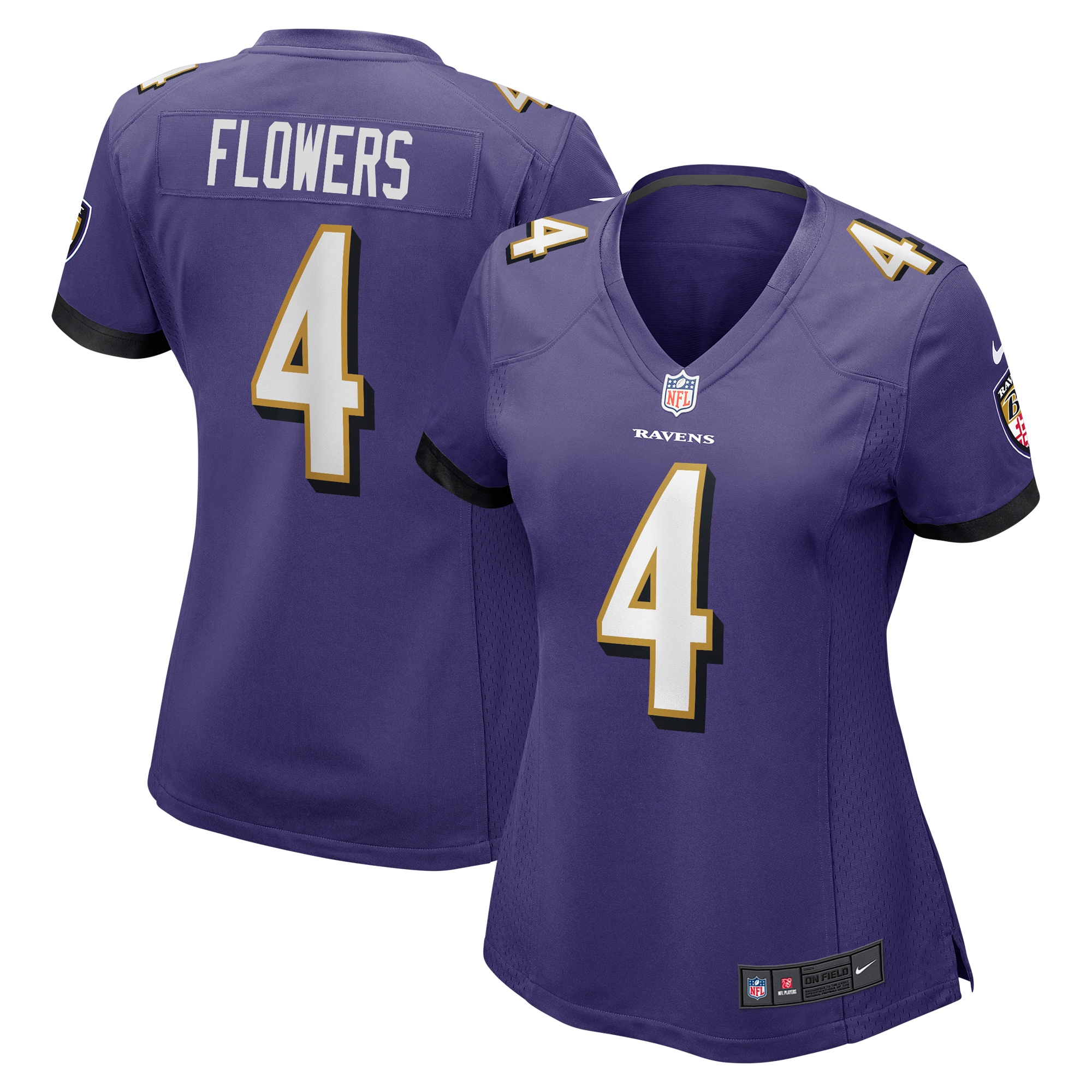 Women's Baltimore Ravens Zay Flowers Purple Team Game Jersey JS7282 Saliibo