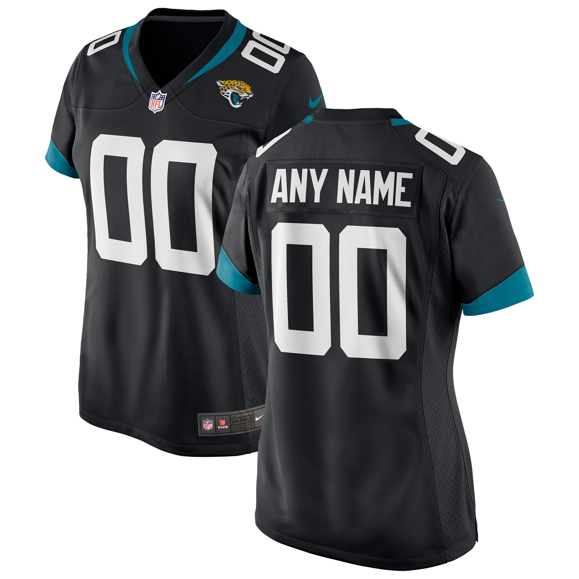 Women's Black Jacksonville Jaguars Custom Jersey JS9001 Saliibo