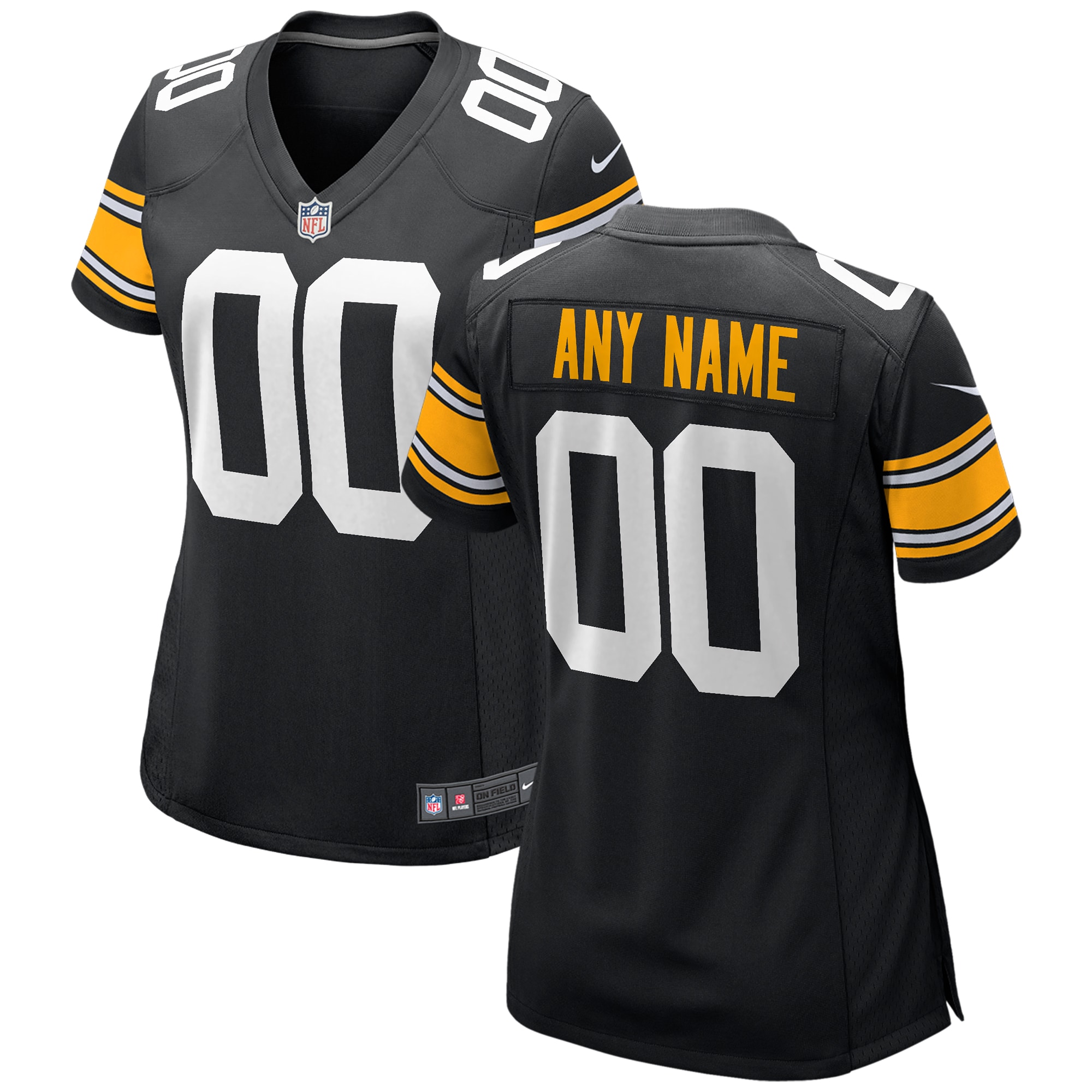 Women's Black Pittsburgh Steelers Alternate Custom Game Jersey JS9175 Saliibo