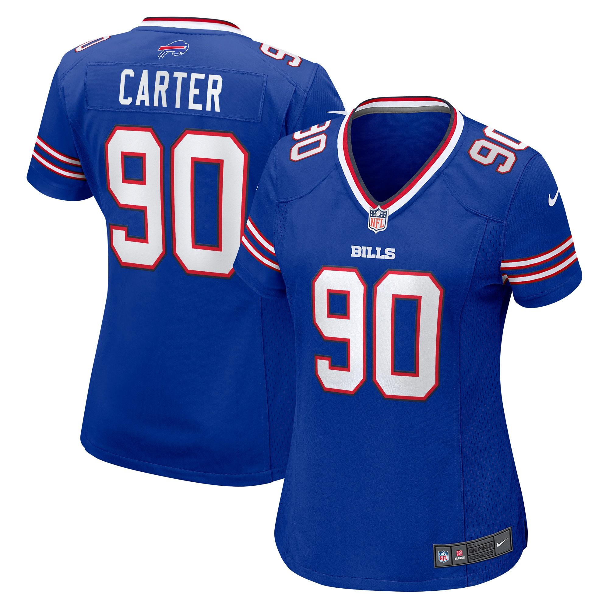Women's Buffalo Bills DeWayne Carter Royal Game Jersey JS9787 Saliibo