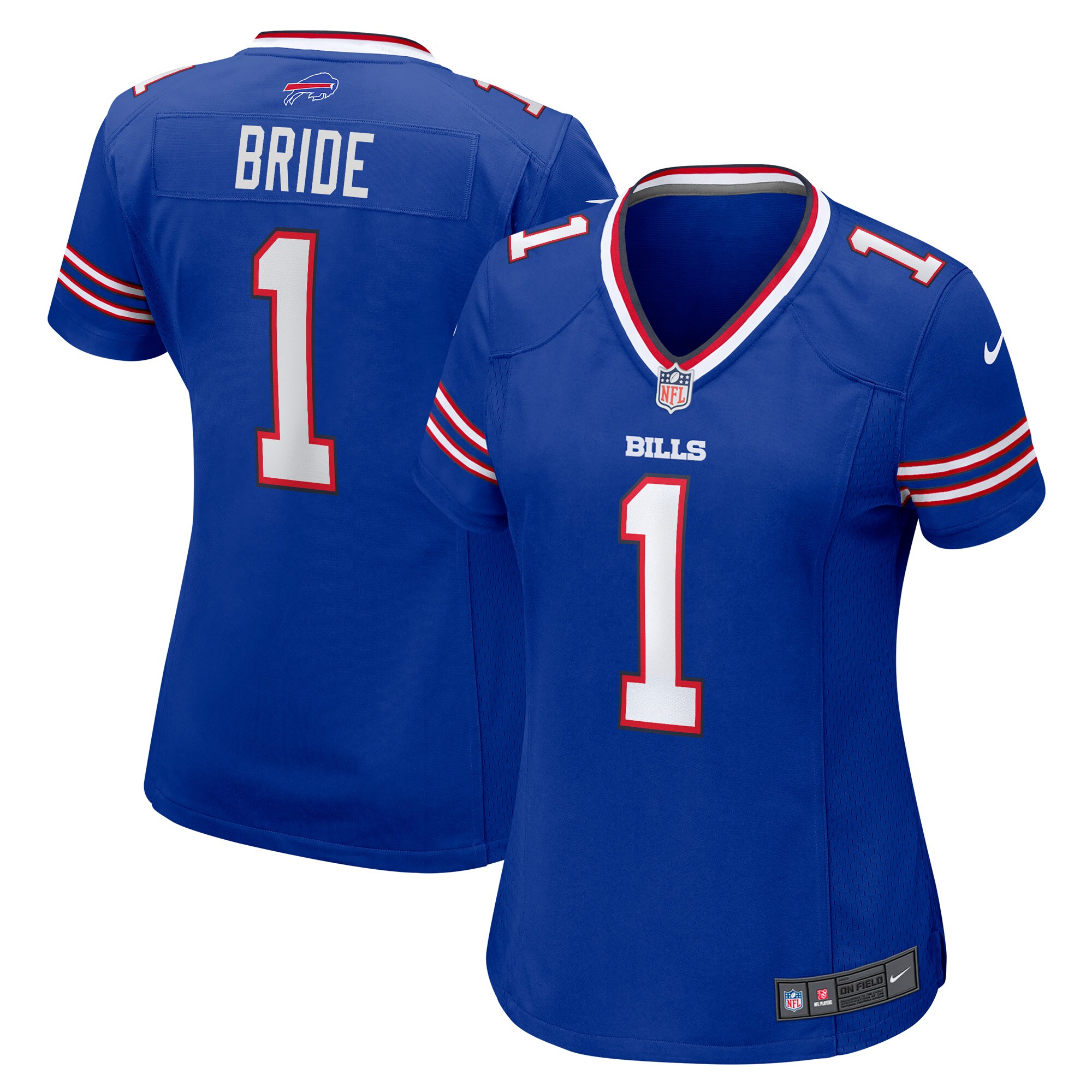 Women's Buffalo Bills Number 1 Bride Royal Game Jersey JS8660 Saliibo