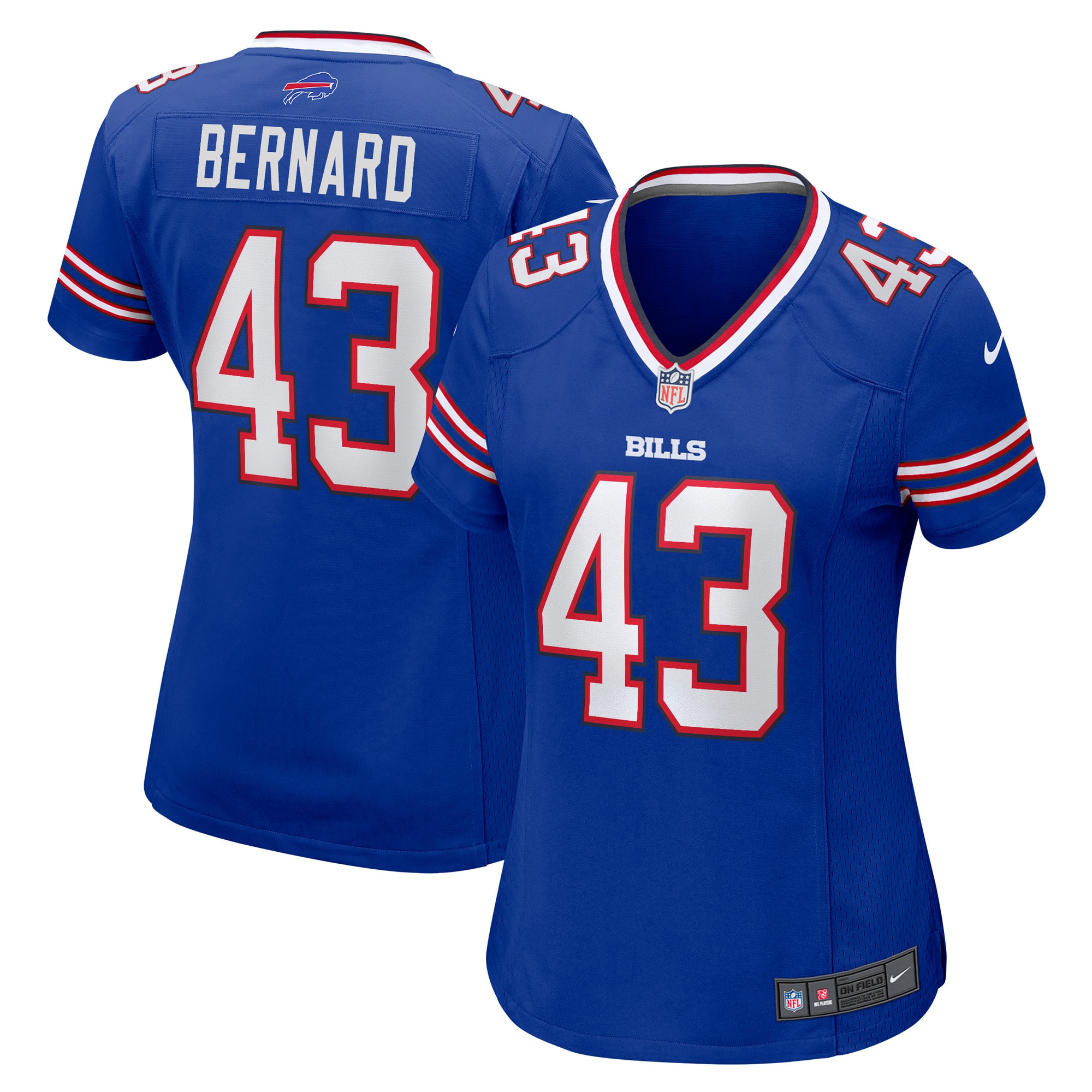 Women's Buffalo Bills Terrel Bernard Royal Game Player Jersey JS3841 Saliibo