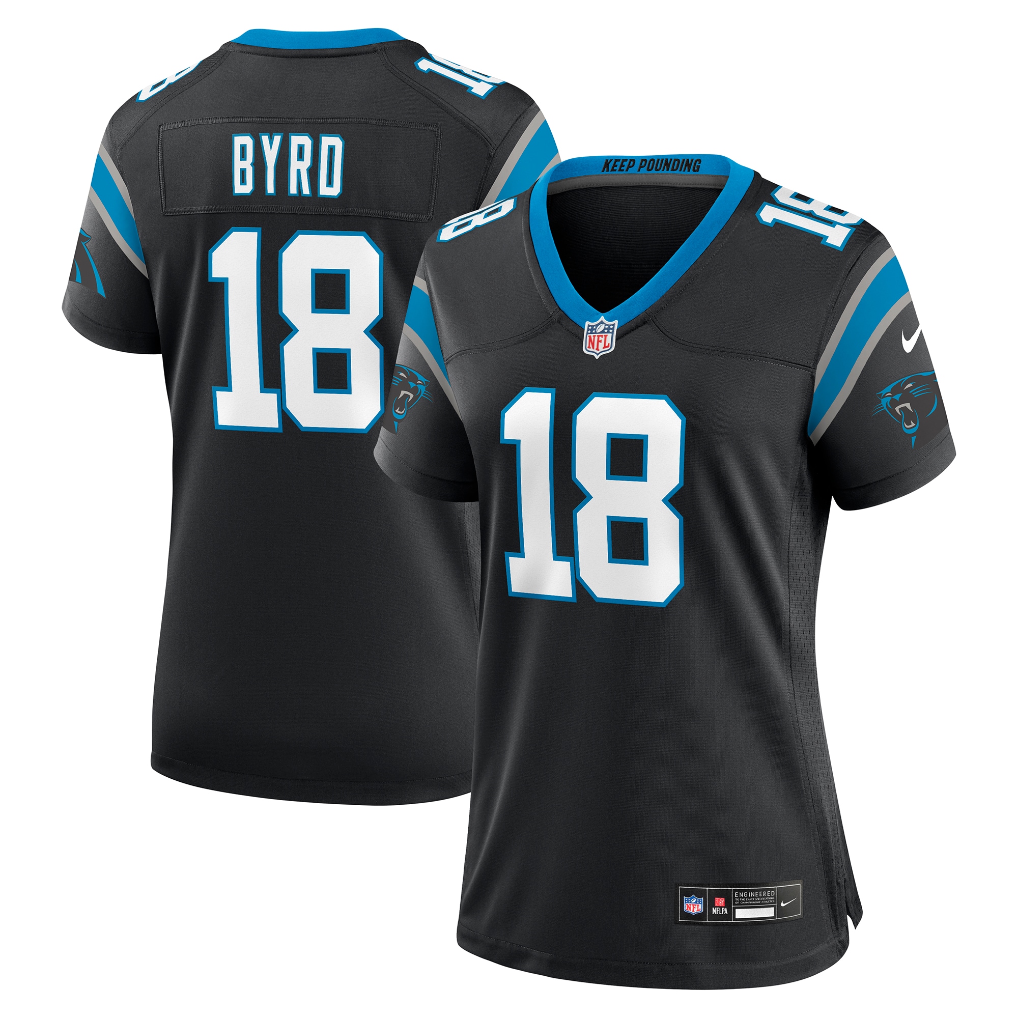 Women's Carolina Panthers Damiere Byrd Black Game Player Jersey JS2764 Saliibo