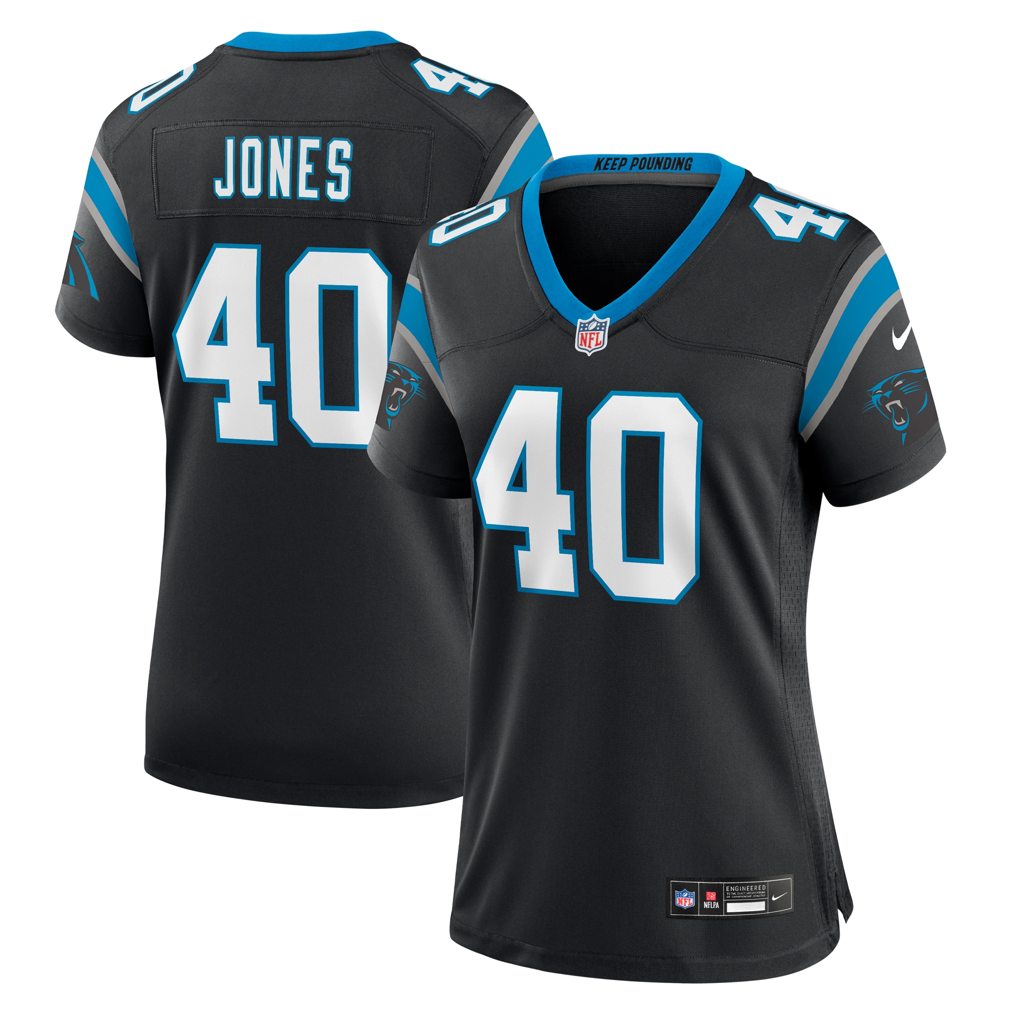 Women's Carolina Panthers Deion Jones Black Game Jersey JS2800 Saliibo