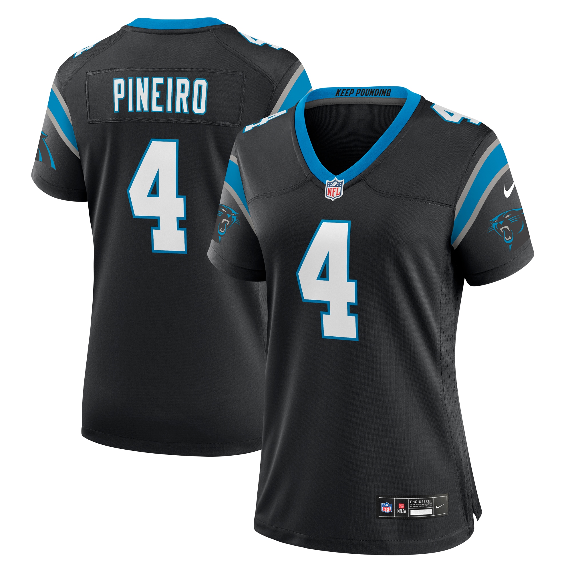 Women's Carolina Panthers Eddy Pineiro Black Team Game Jersey JS1205 Saliibo
