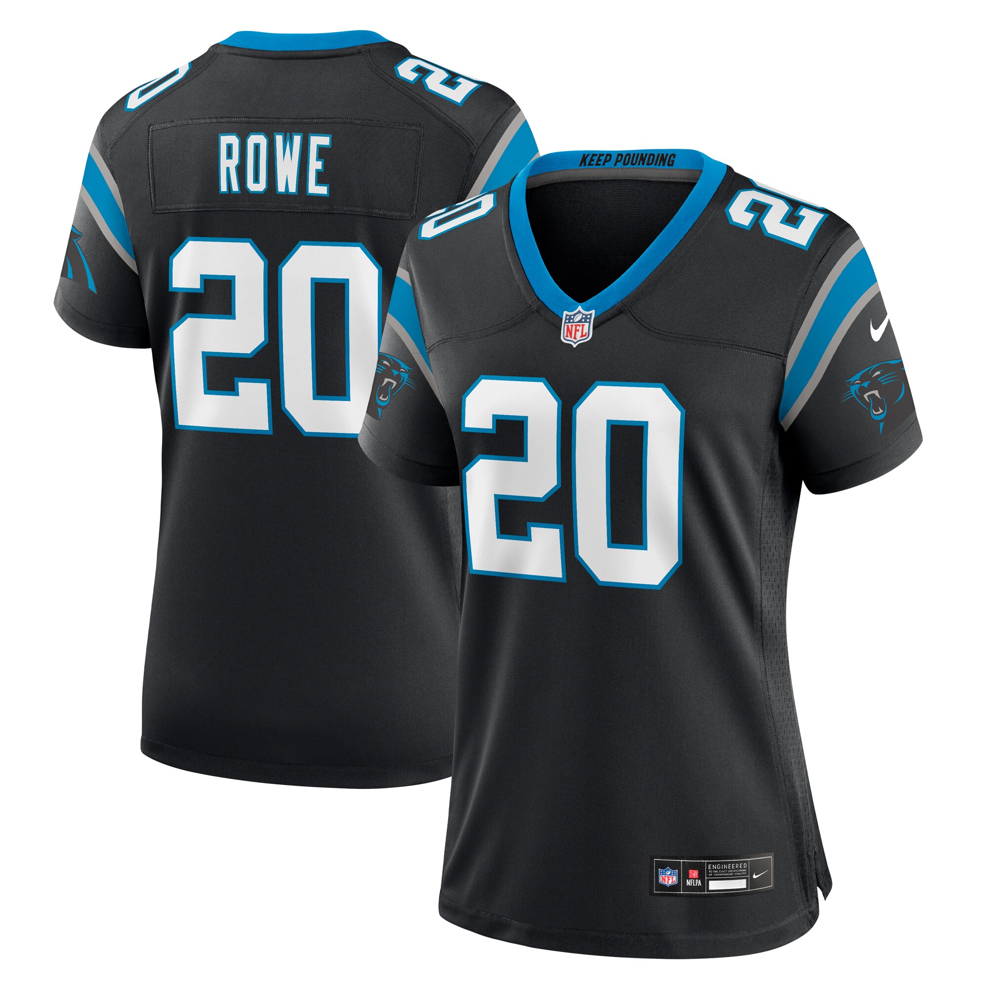 Women's Carolina Panthers Eric Rowe Black Game Jersey JS5180 Saliibo
