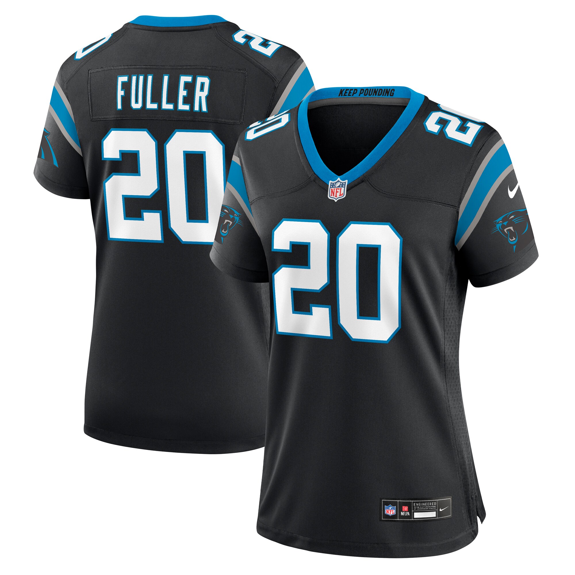 Women's Carolina Panthers Fuller Black Game Jersey JS5013 Saliibo