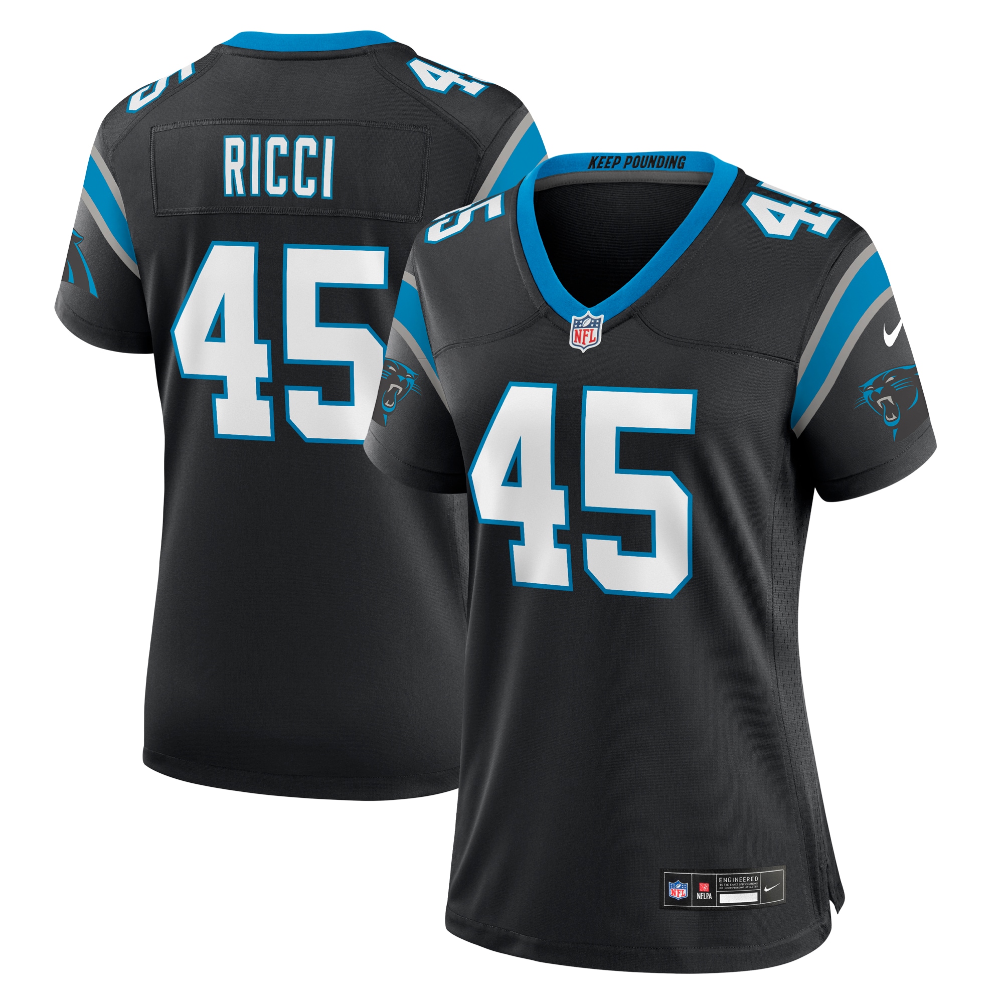 Women's Carolina Panthers Giovanni Ricci Black Team Game Jersey JS1632 Saliibo