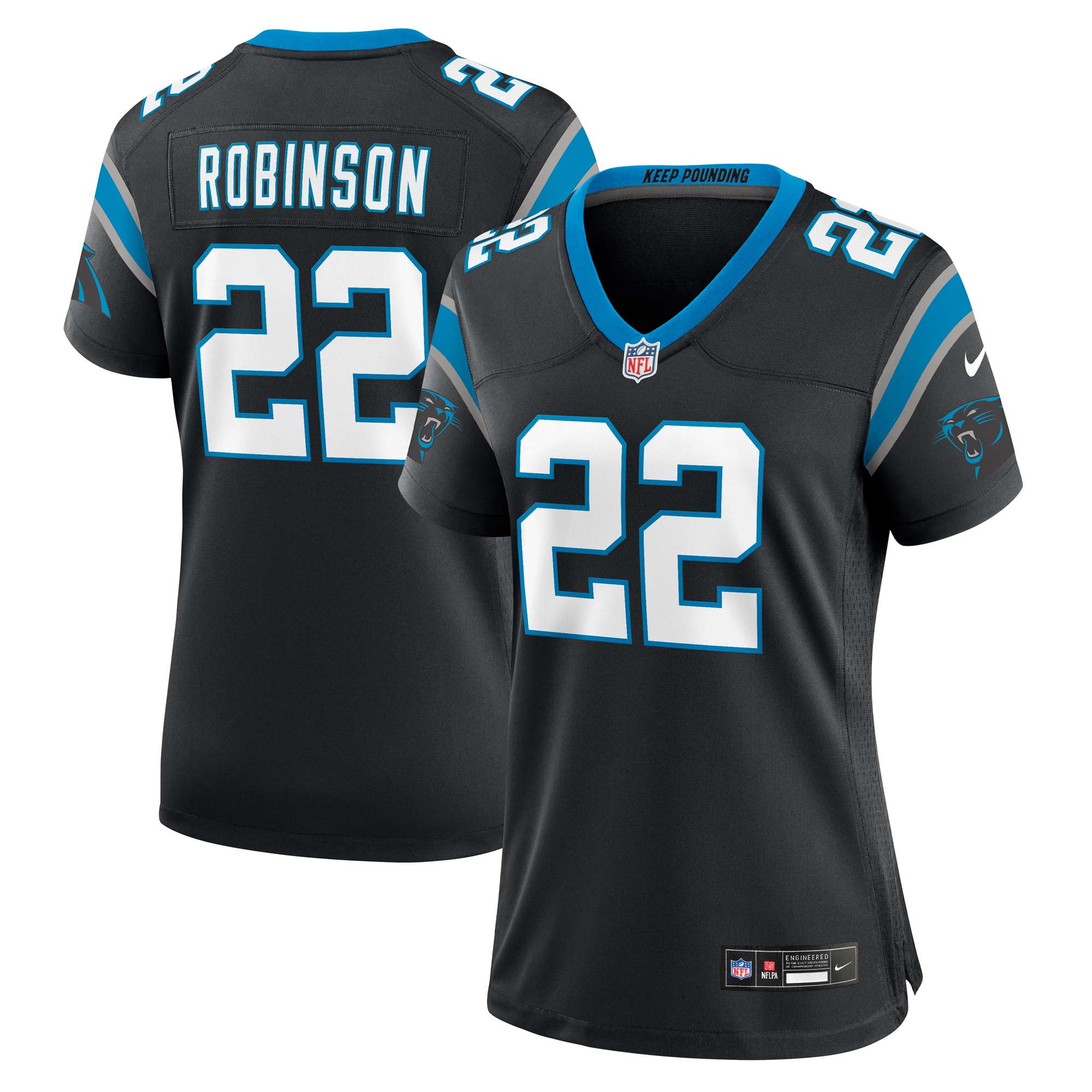 Women's Carolina Panthers Jammie Robinson Black Game Jersey JS6199 Saliibo