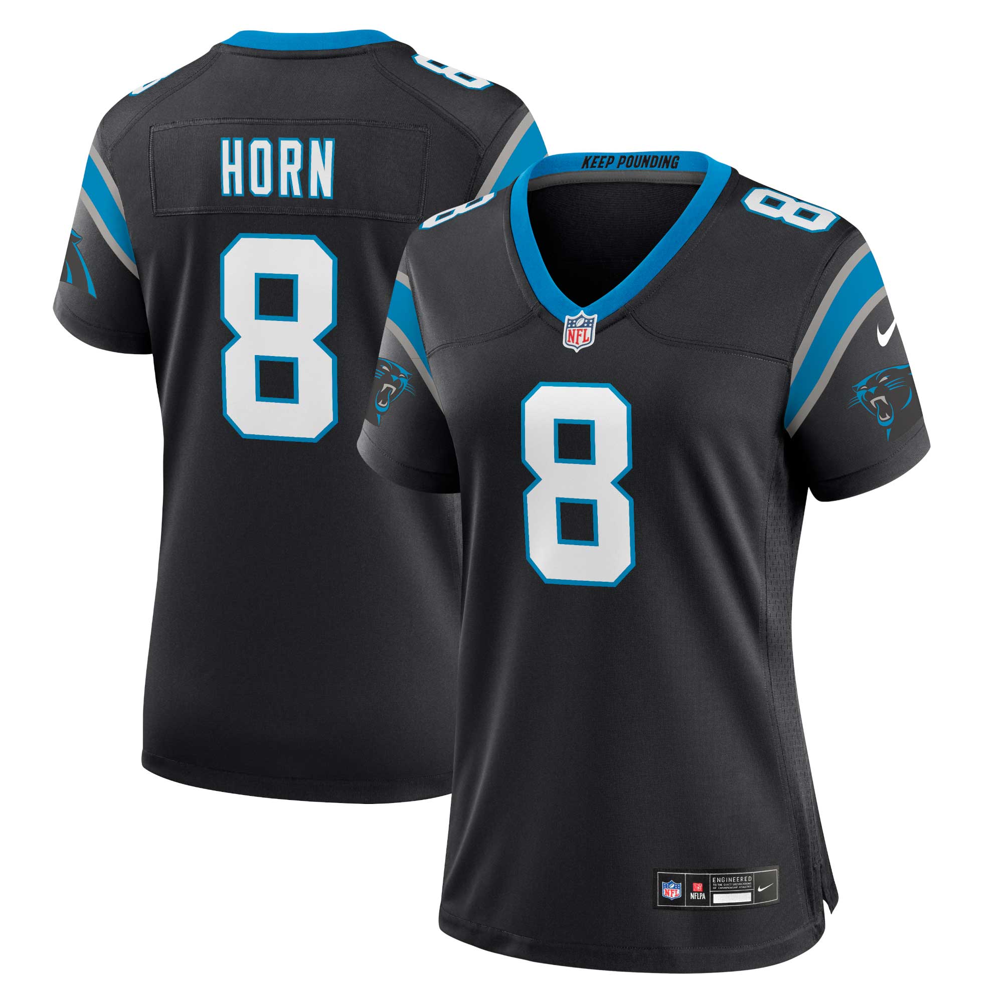Women's Carolina Panthers Jaycee Horn Black Player Jersey JS3812 Saliibo