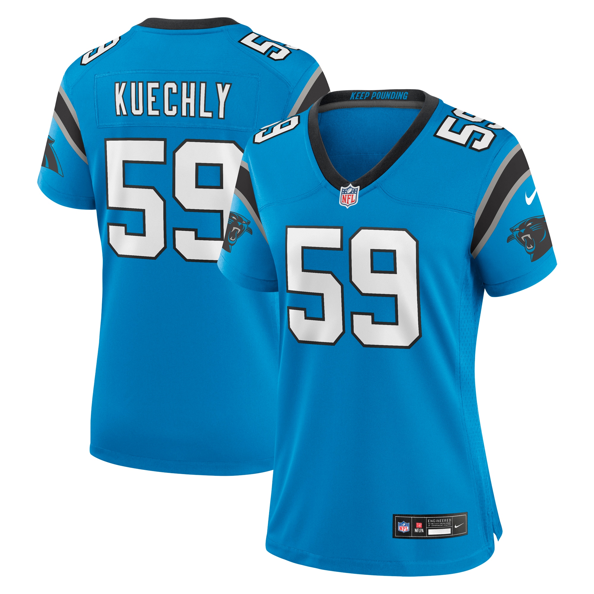 Women's Carolina Panthers Luke Kuechly Blue Retired Player Game Jersey JS5253 Saliibo