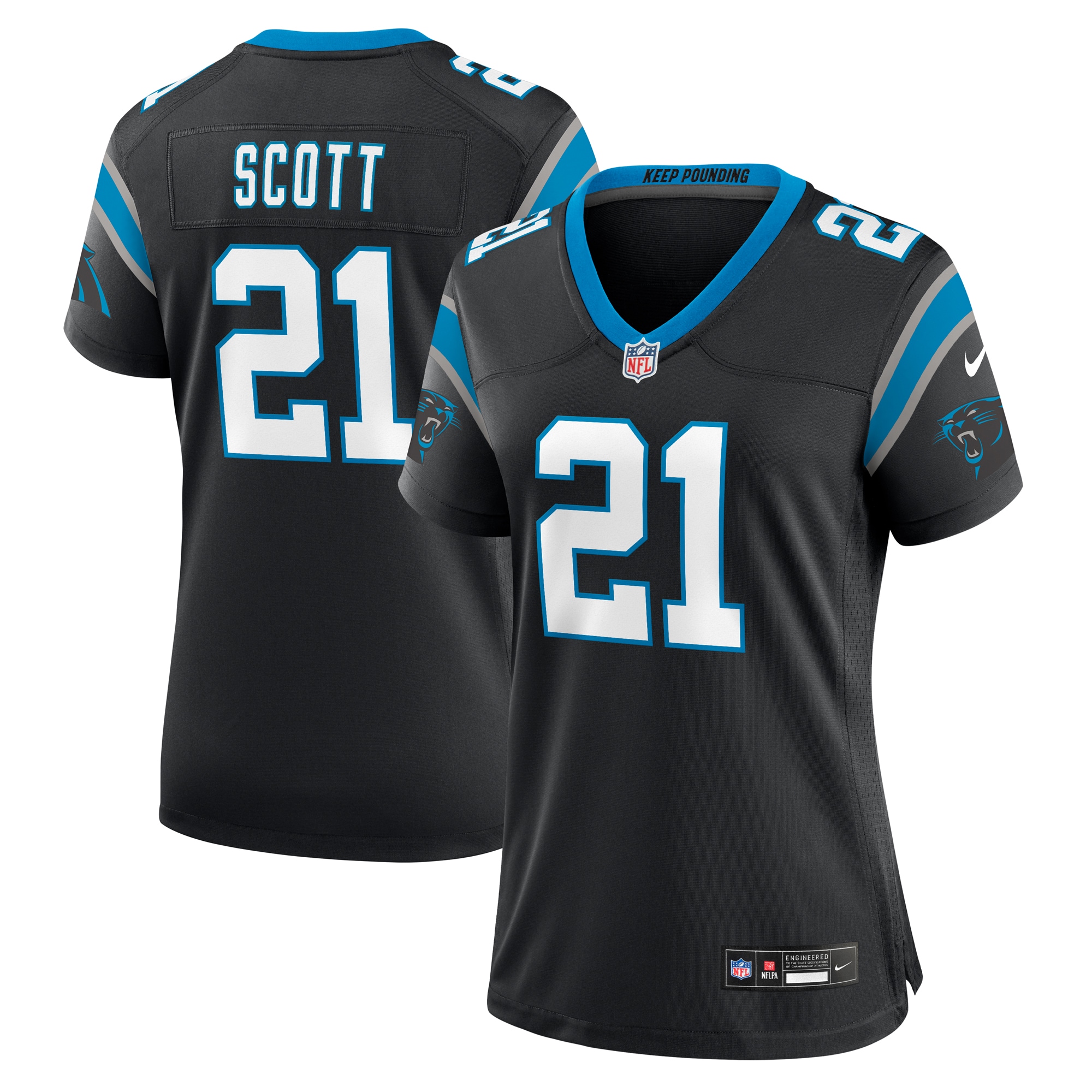 Women's Carolina Panthers Nick Scott Black Game Jersey JS2597 Saliibo