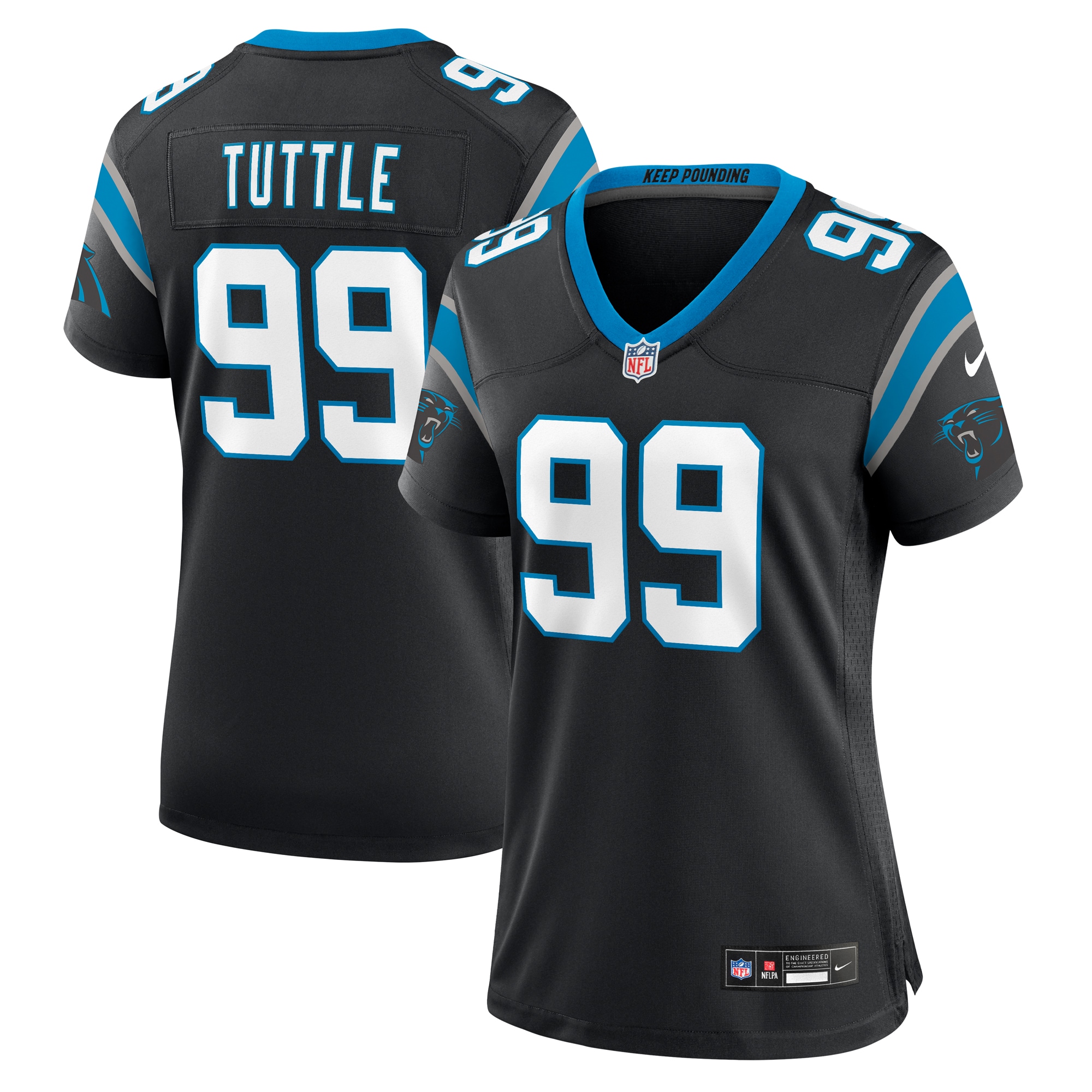 Women's Carolina Panthers Shy Tuttle Black Game Jersey JS9669 Saliibo
