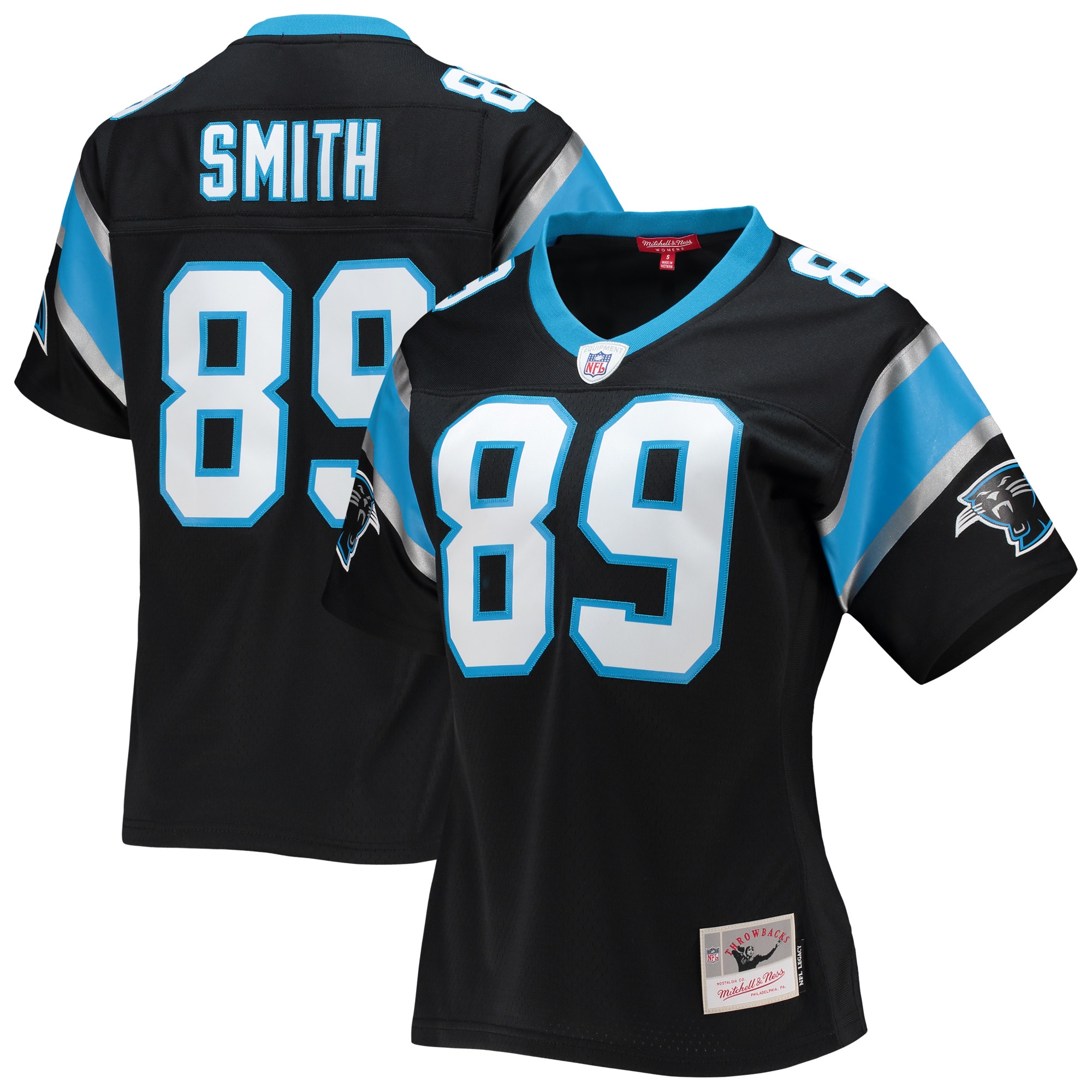 Women's Carolina Panthers Steve Smith Mitchell & Ness Black Legacy Player Jersey JS9947 Saliibo
