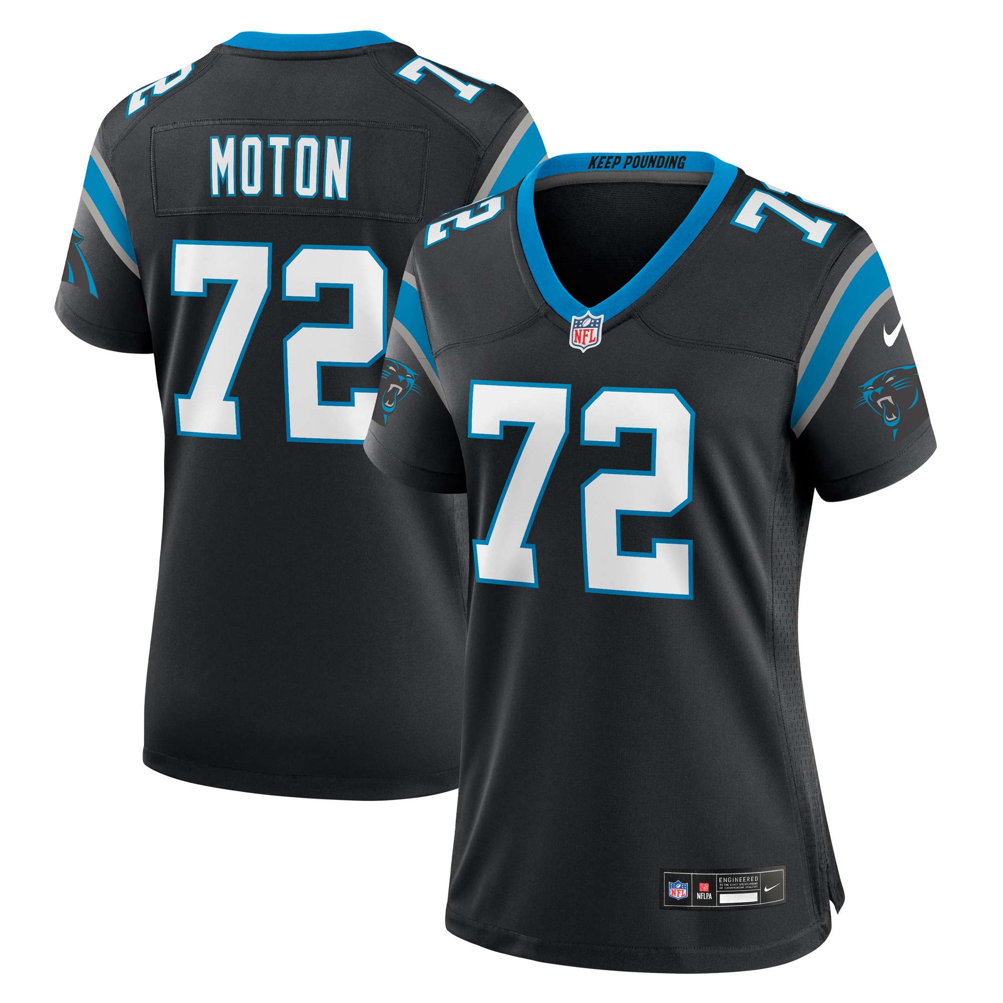 Women's Carolina Panthers Taylor Moton Black Team Game Jersey JS2569 Saliibo