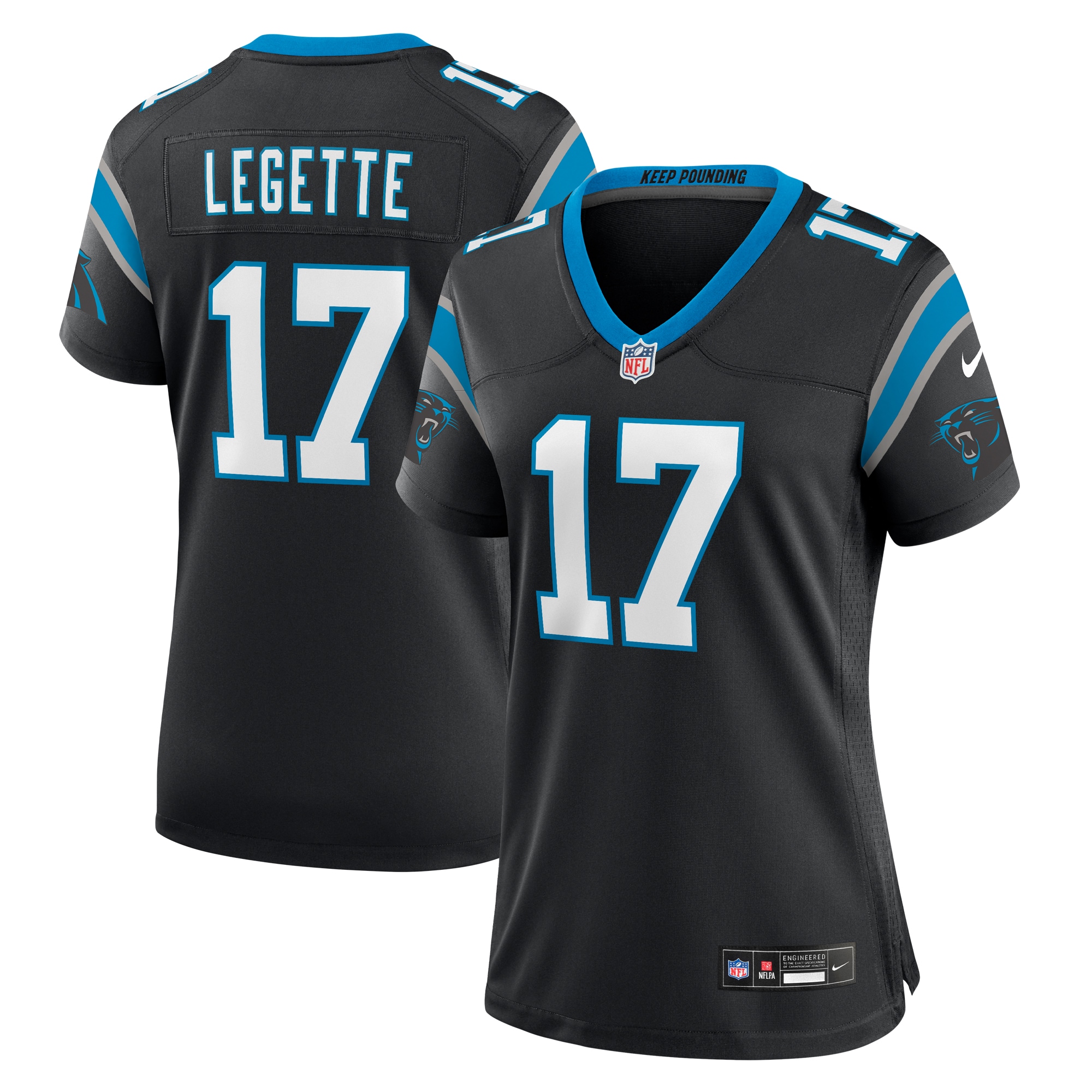 Women's Carolina Panthers Xavier Legette Black Game Jersey JS5160 Saliibo