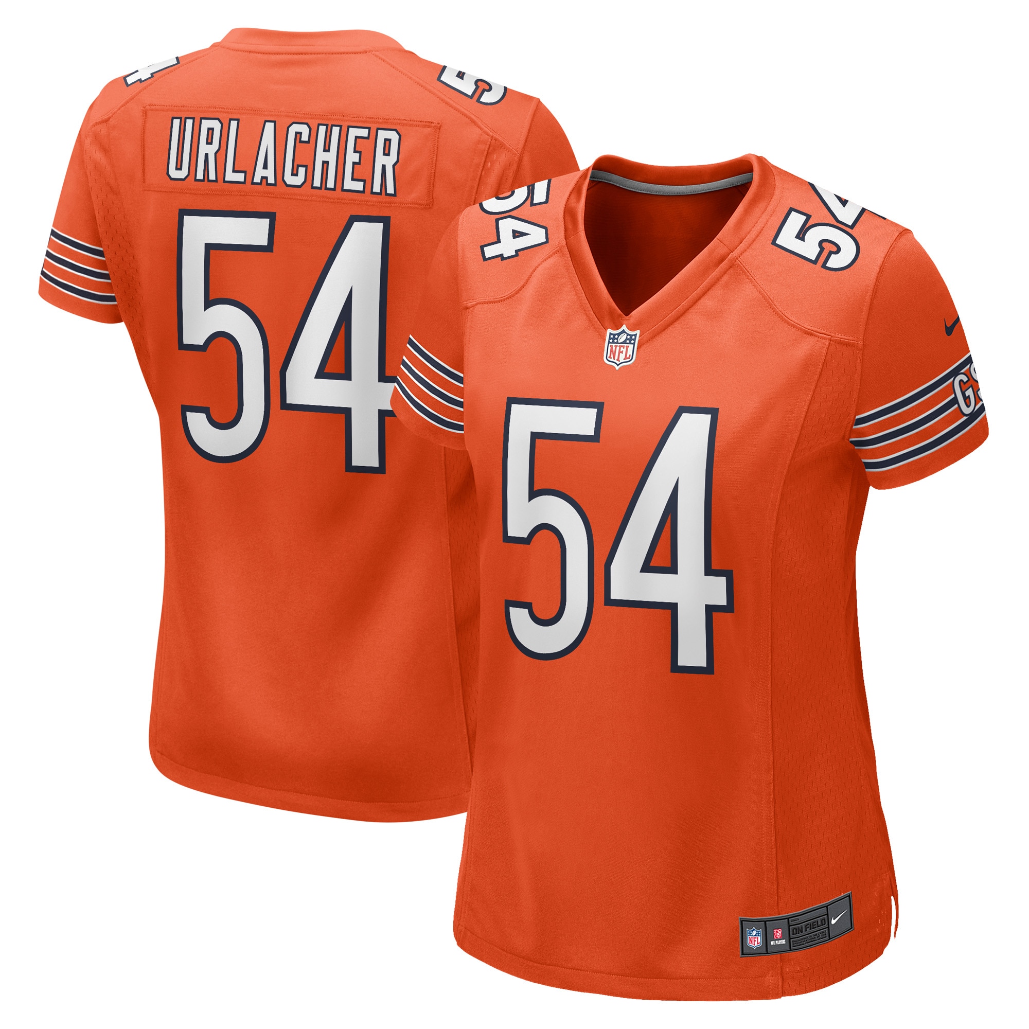 Women's Chicago Bears Brian Urlacher Orange Retired Player Jersey JS8518 Saliibo